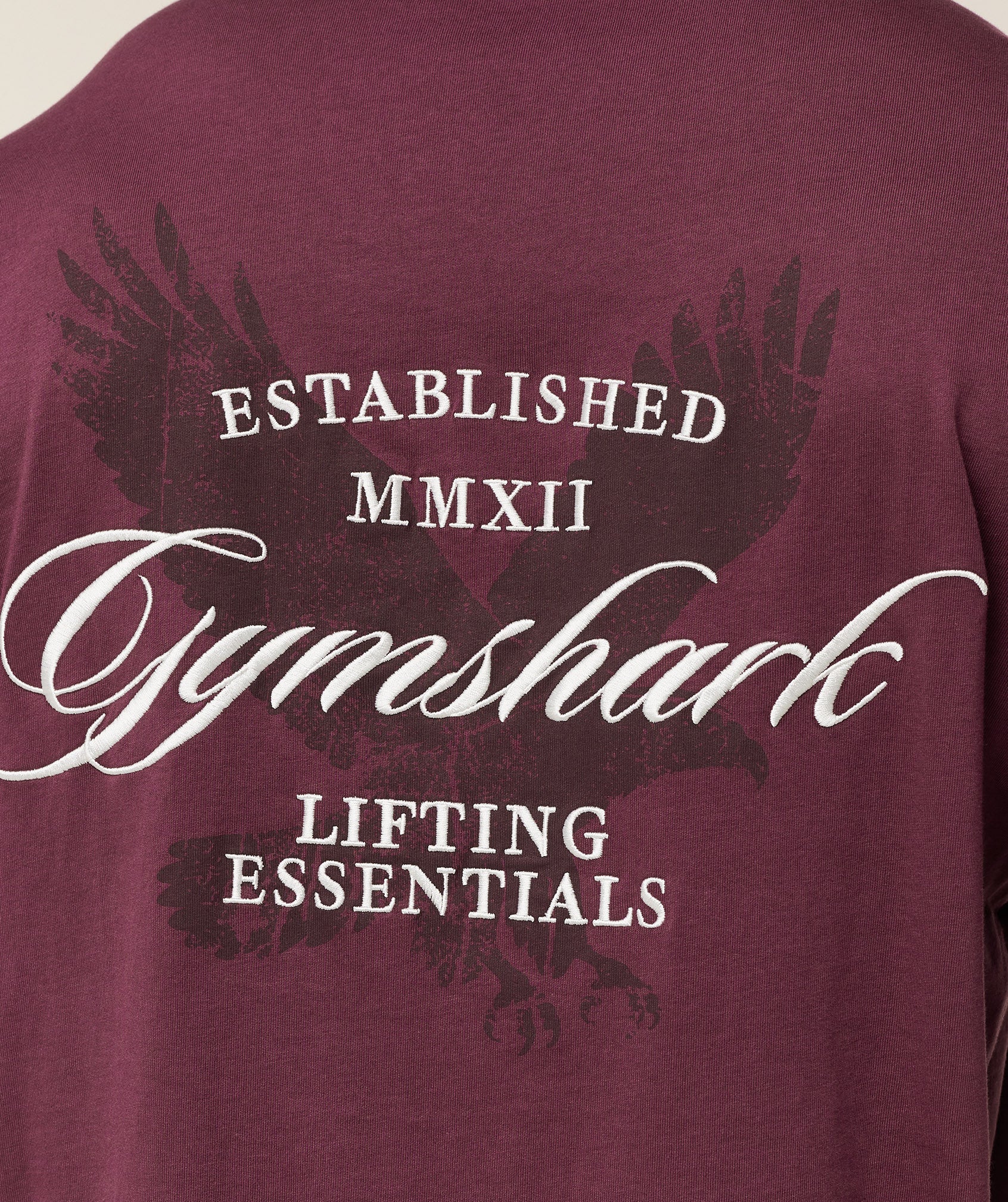 Gymshark Eagle Script Graphic T-Shirt - GS Impact Burgundy - Image 4
