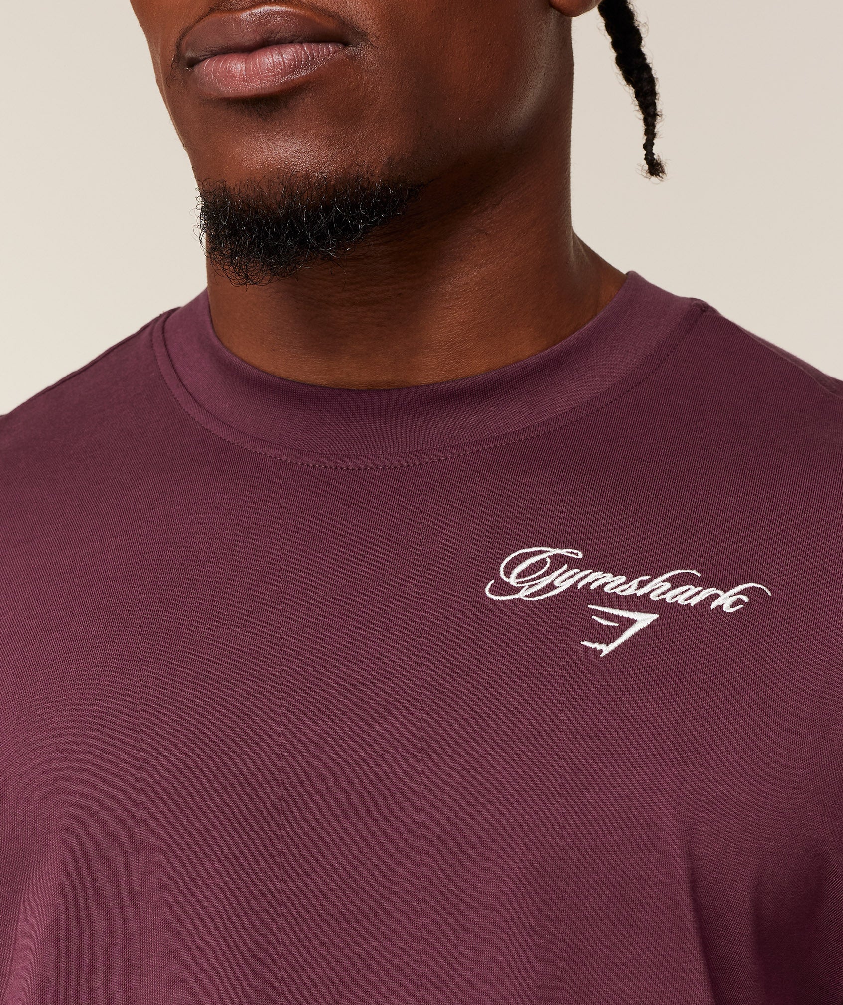 Gymshark Eagle Script Graphic T-Shirt - GS Impact Burgundy - Image 5
