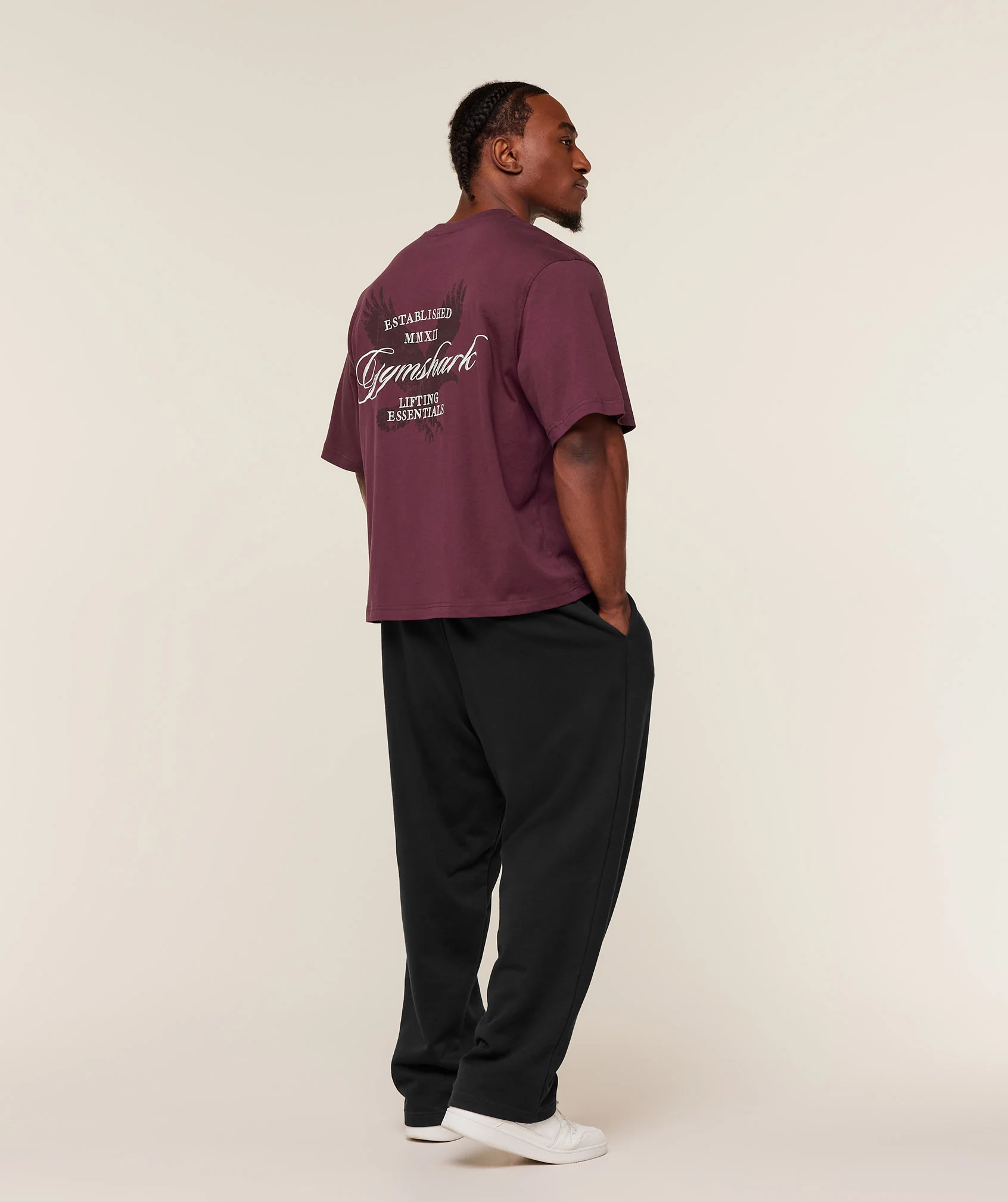 Gymshark Eagle Script Graphic T-Shirt - GS Impact Burgundy - Image 6