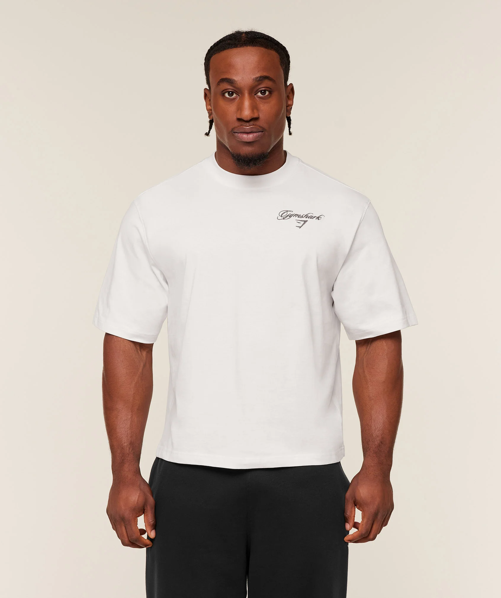 Gymshark Eagle Script Graphic T-Shirt - GS Soft White - Image 2