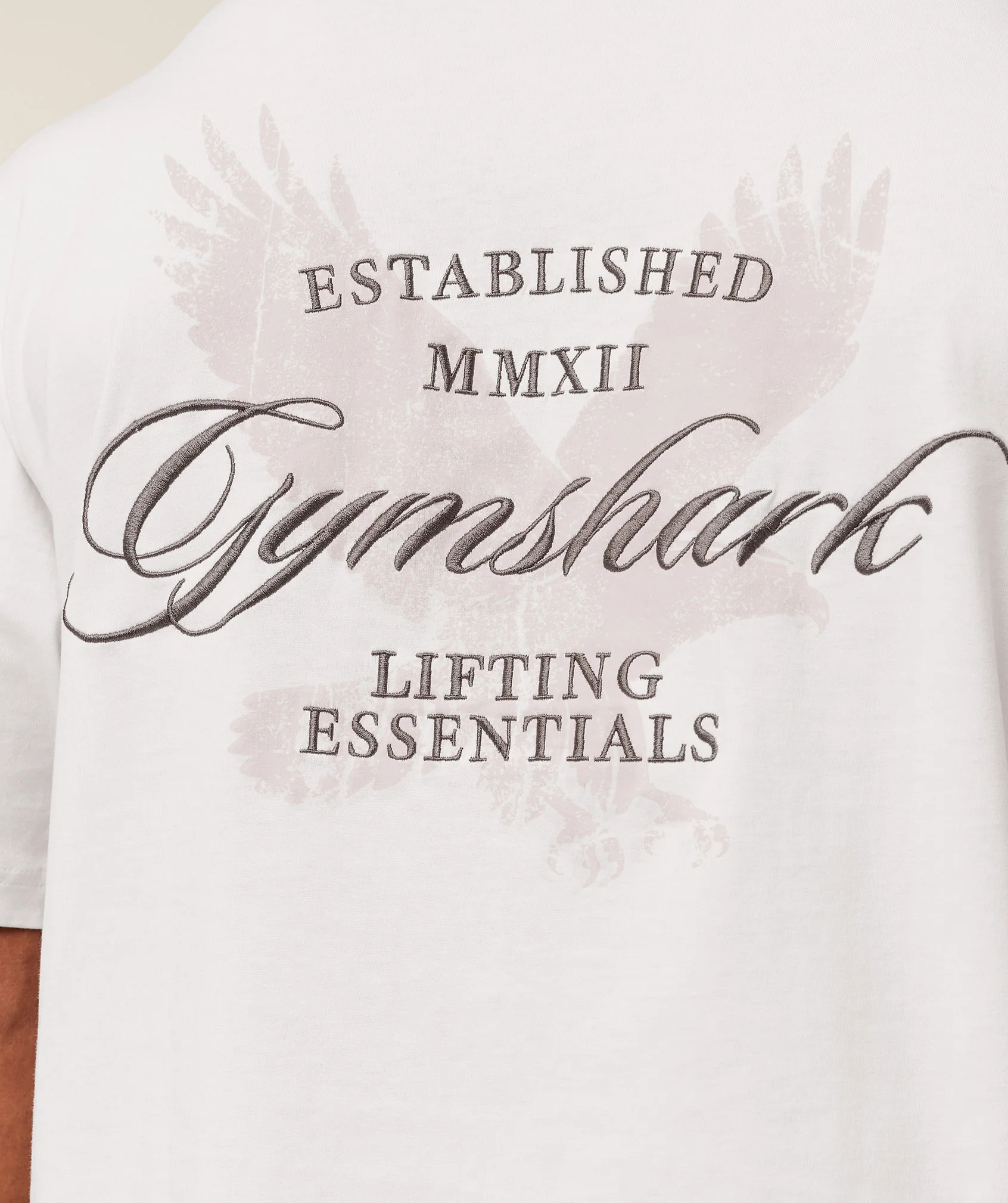 Gymshark Eagle Script Graphic T-Shirt - GS Soft White - Image 4