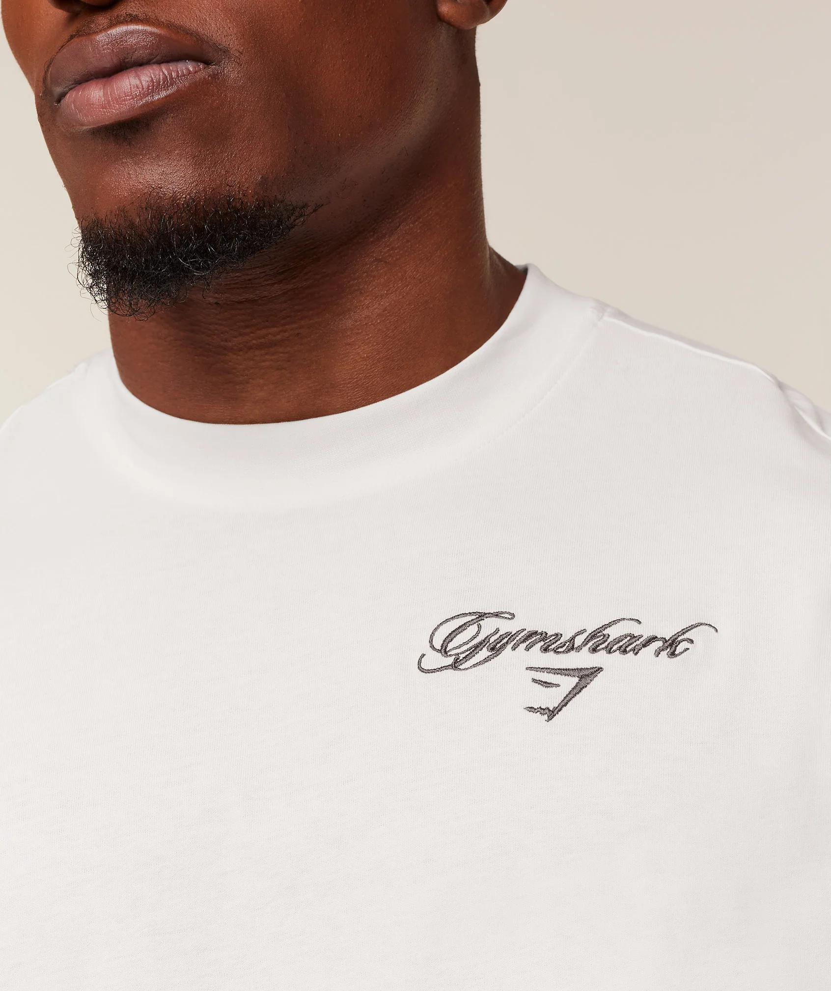 Gymshark Eagle Script Graphic T-Shirt - GS Soft White - Image 5
