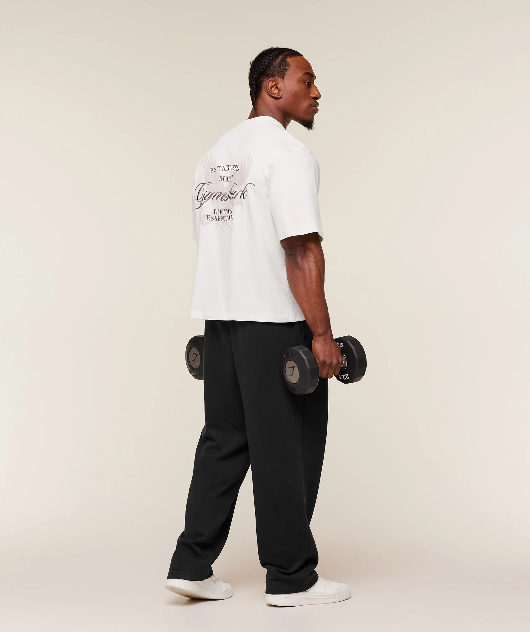 Gymshark Eagle Script Graphic T-Shirt - GS Soft White - Image 6