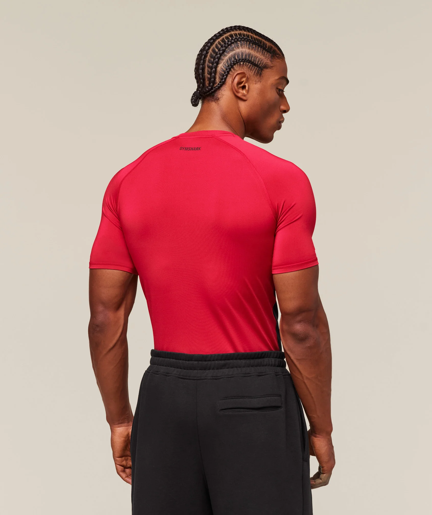 Gymshark Element Baselayer T-Shirt - Carmine Red/Black - Image 2