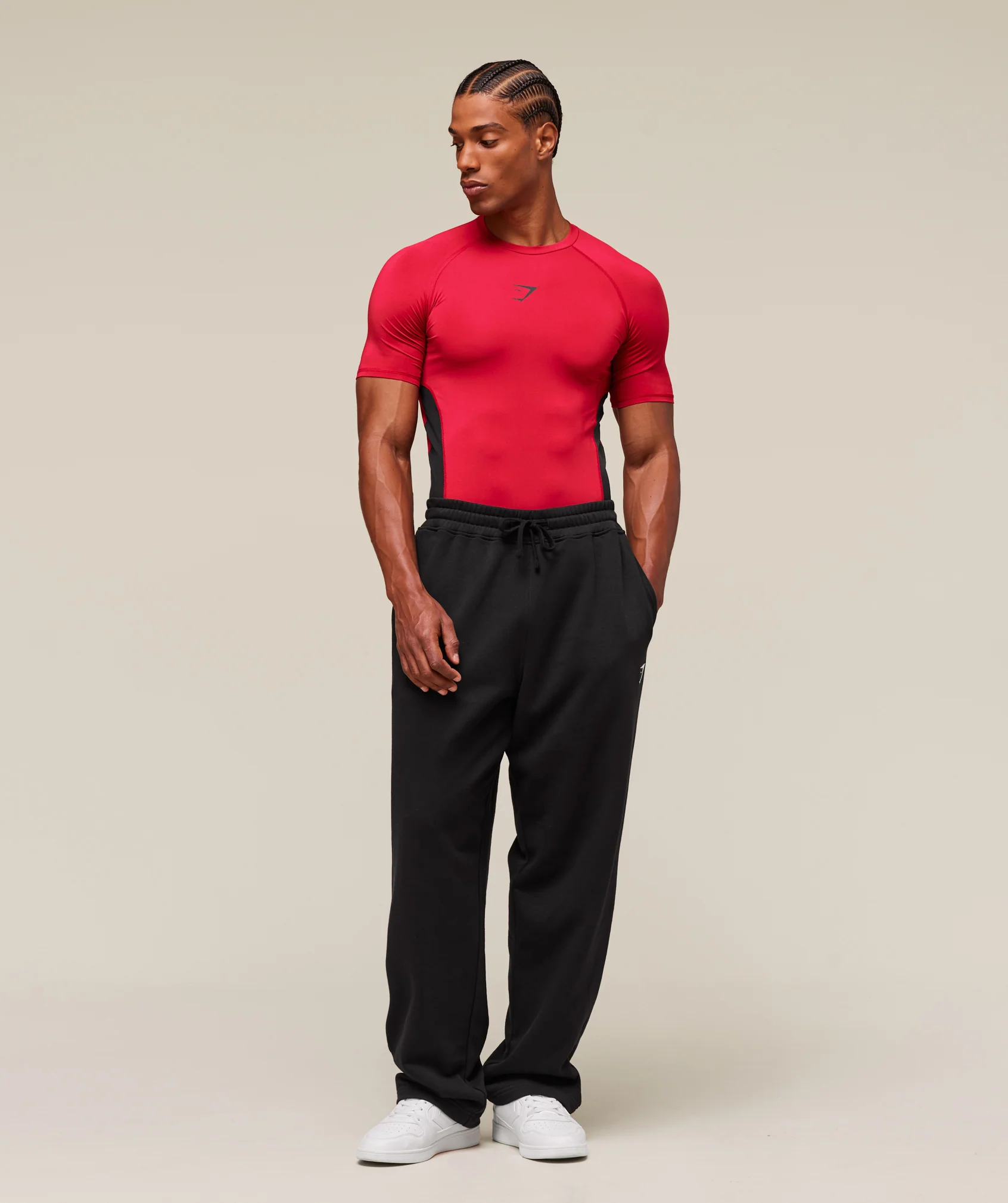 Gymshark Element Baselayer T-Shirt - Carmine Red/Black - Image 3