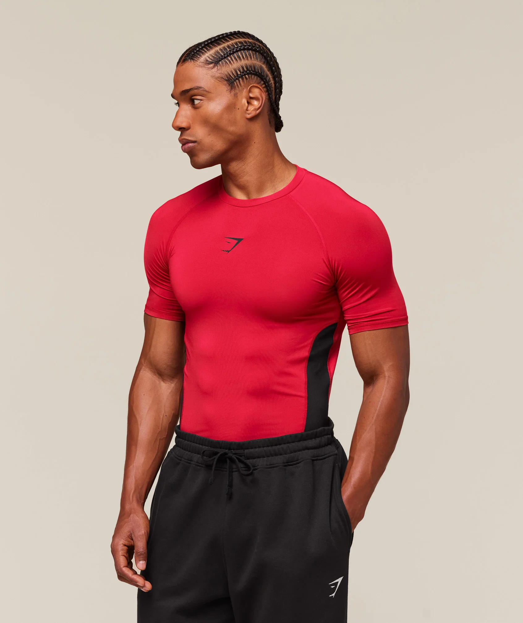 Gymshark Element Baselayer T-Shirt - Carmine Red/Black - Image 4