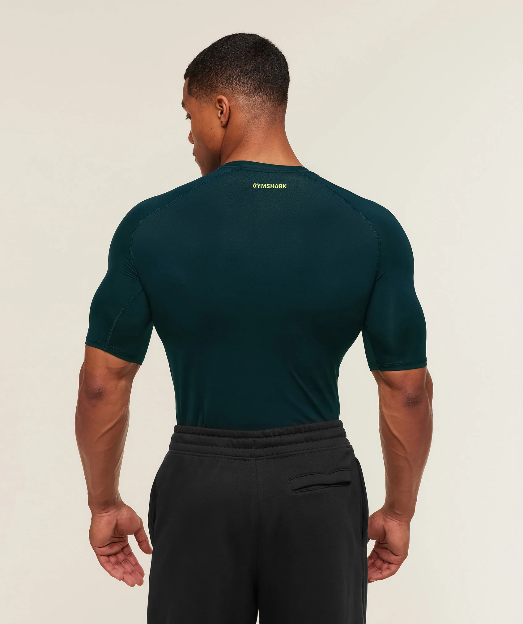 Gymshark Element Baselayer T-Shirt - Deep Petrol Blue/Sorbet Yellow - Image 2