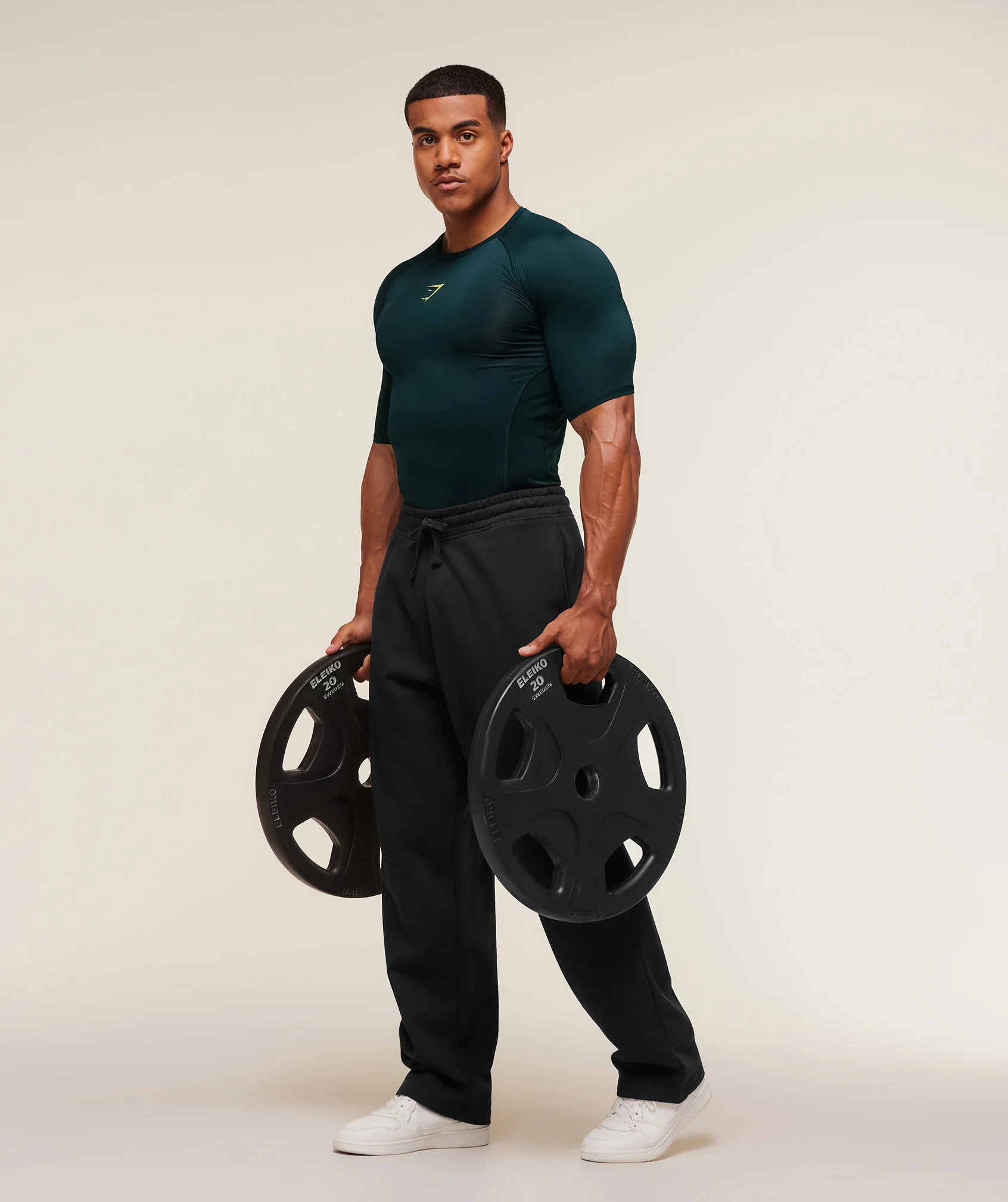 Gymshark Element Baselayer T-Shirt - Deep Petrol Blue/Sorbet Yellow - Image 4