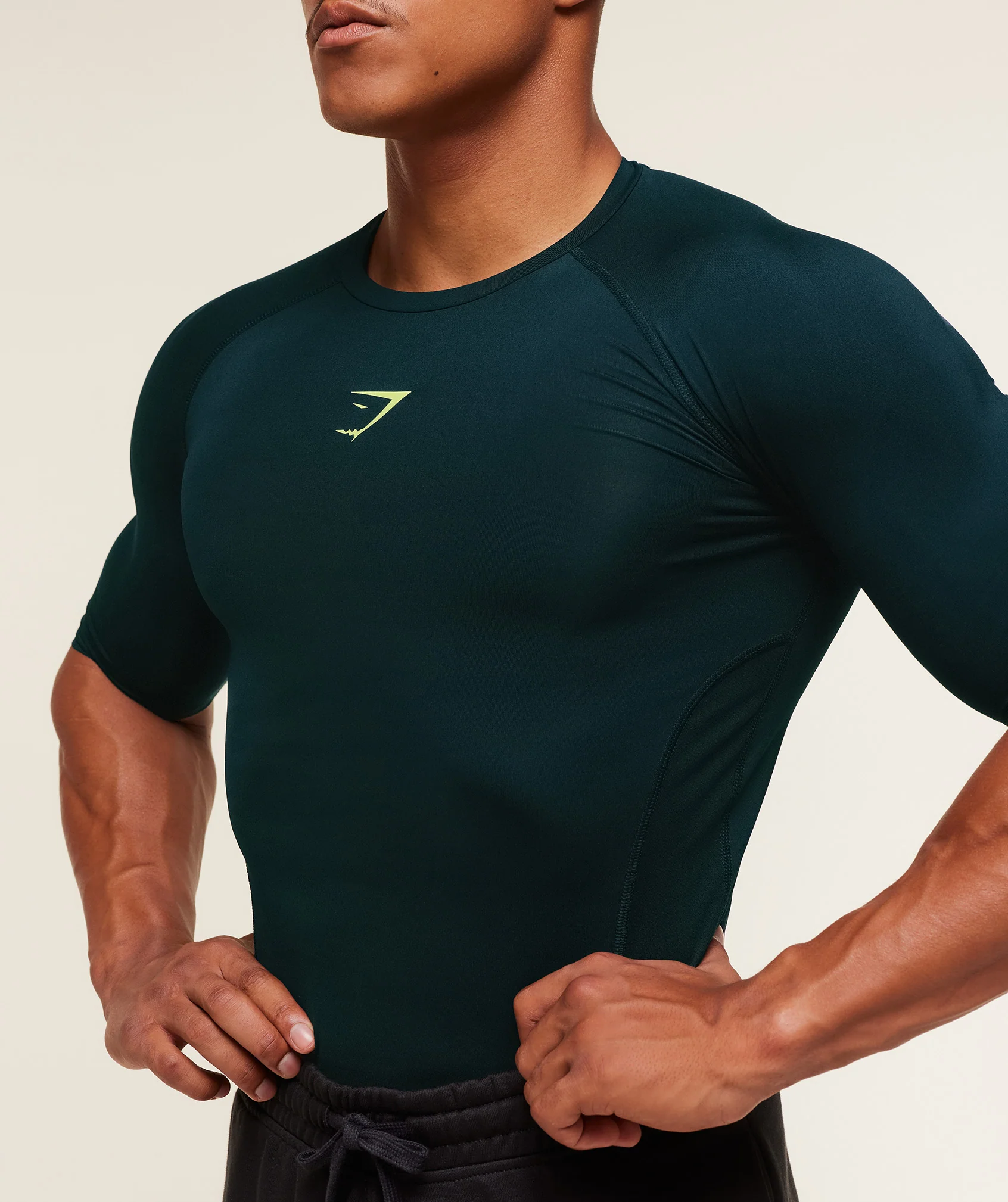 Gymshark Element Baselayer T-Shirt - Deep Petrol Blue/Sorbet Yellow - Image 5