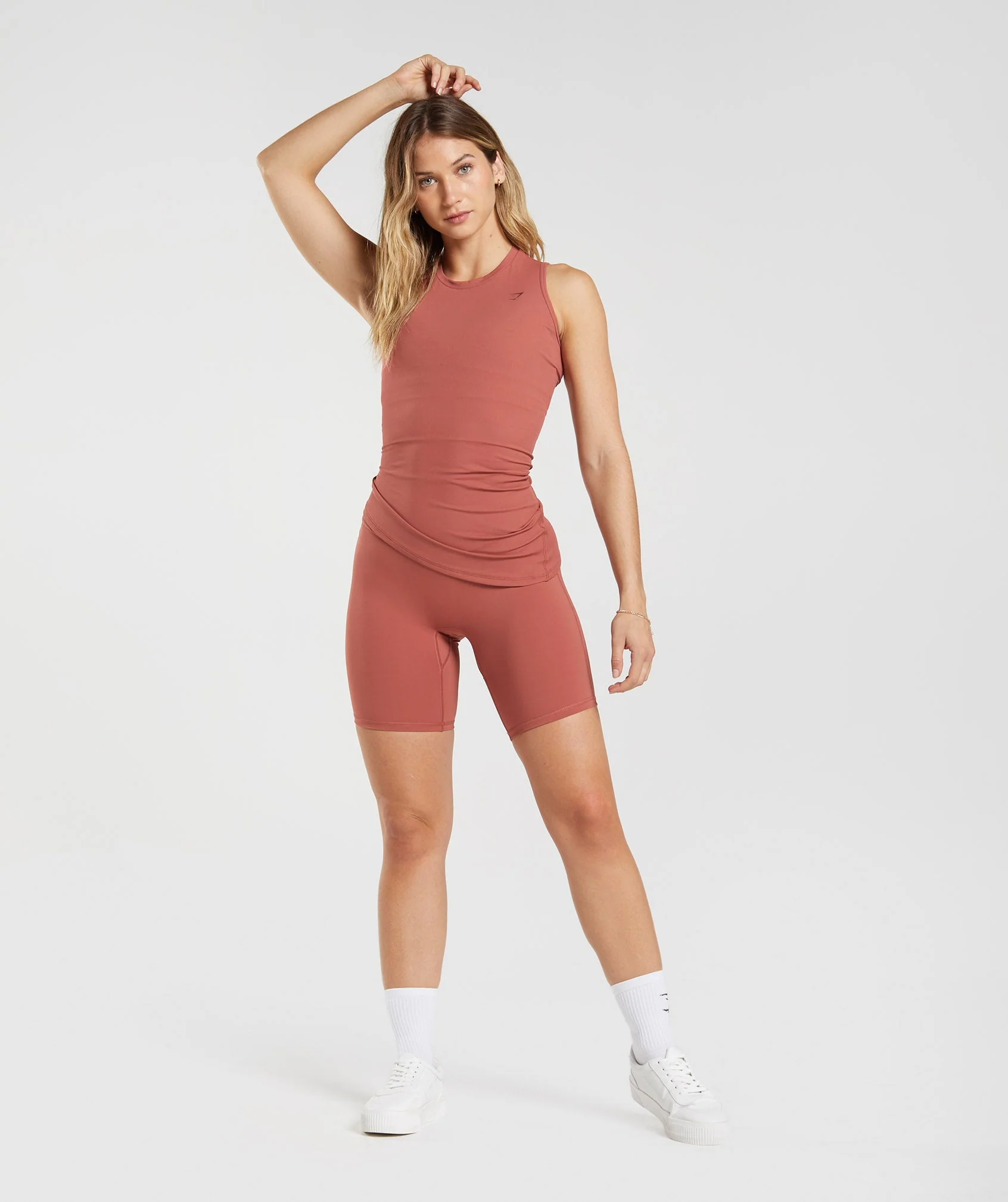 Gymshark Elevate Asymmetric Tank - Rose Brown - Image 4