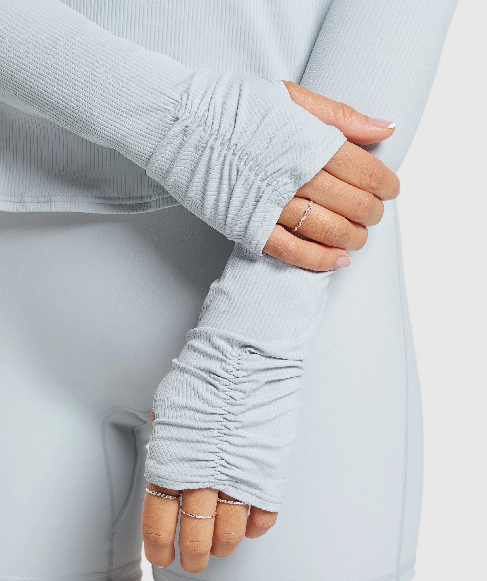Gymshark Elevate Long Sleeve Ruched Top - Fresh Blue - Image 5