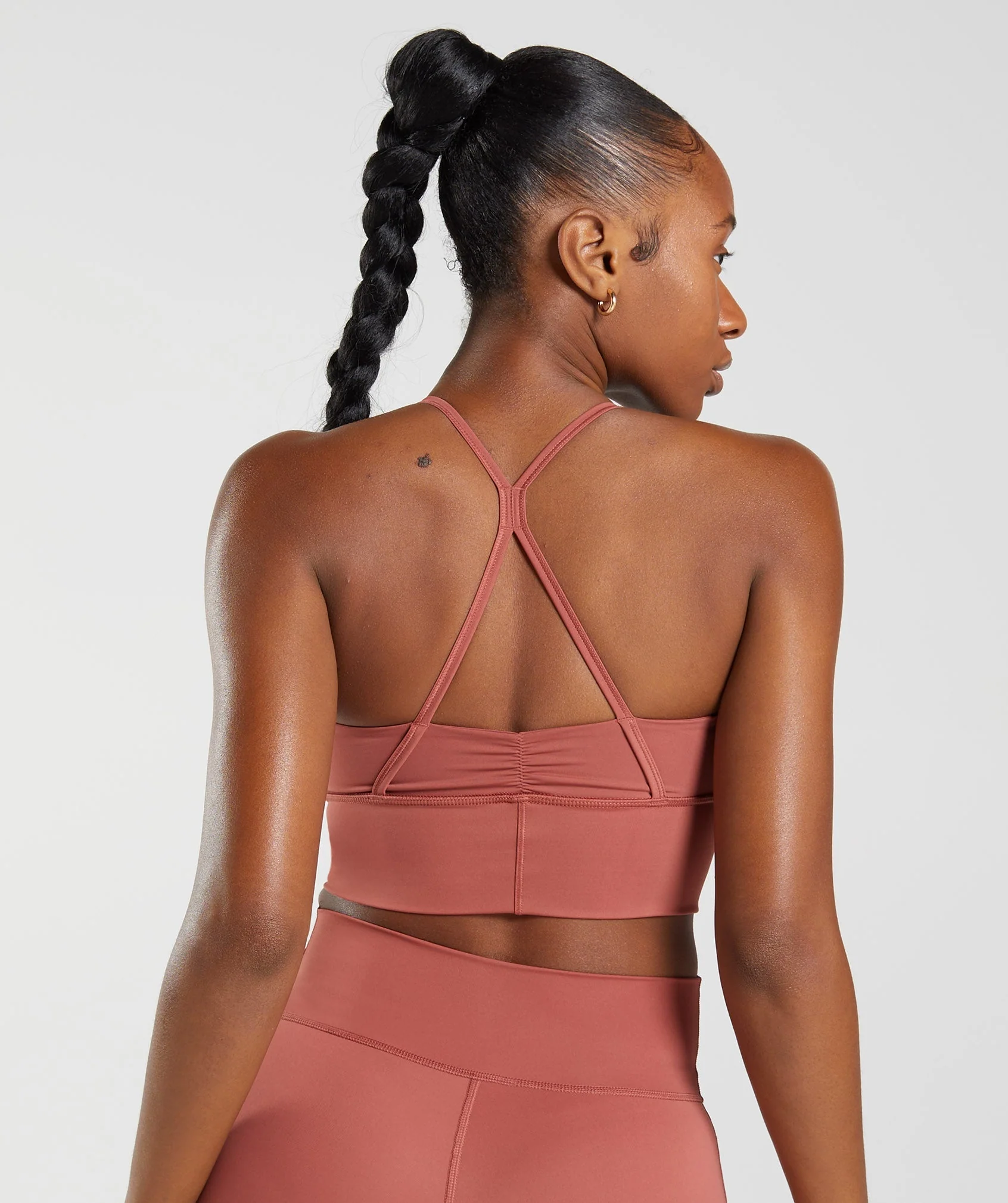 Gymshark ELEVATE LONGLINE SPORTS BRA - Rose Brown - Image 2