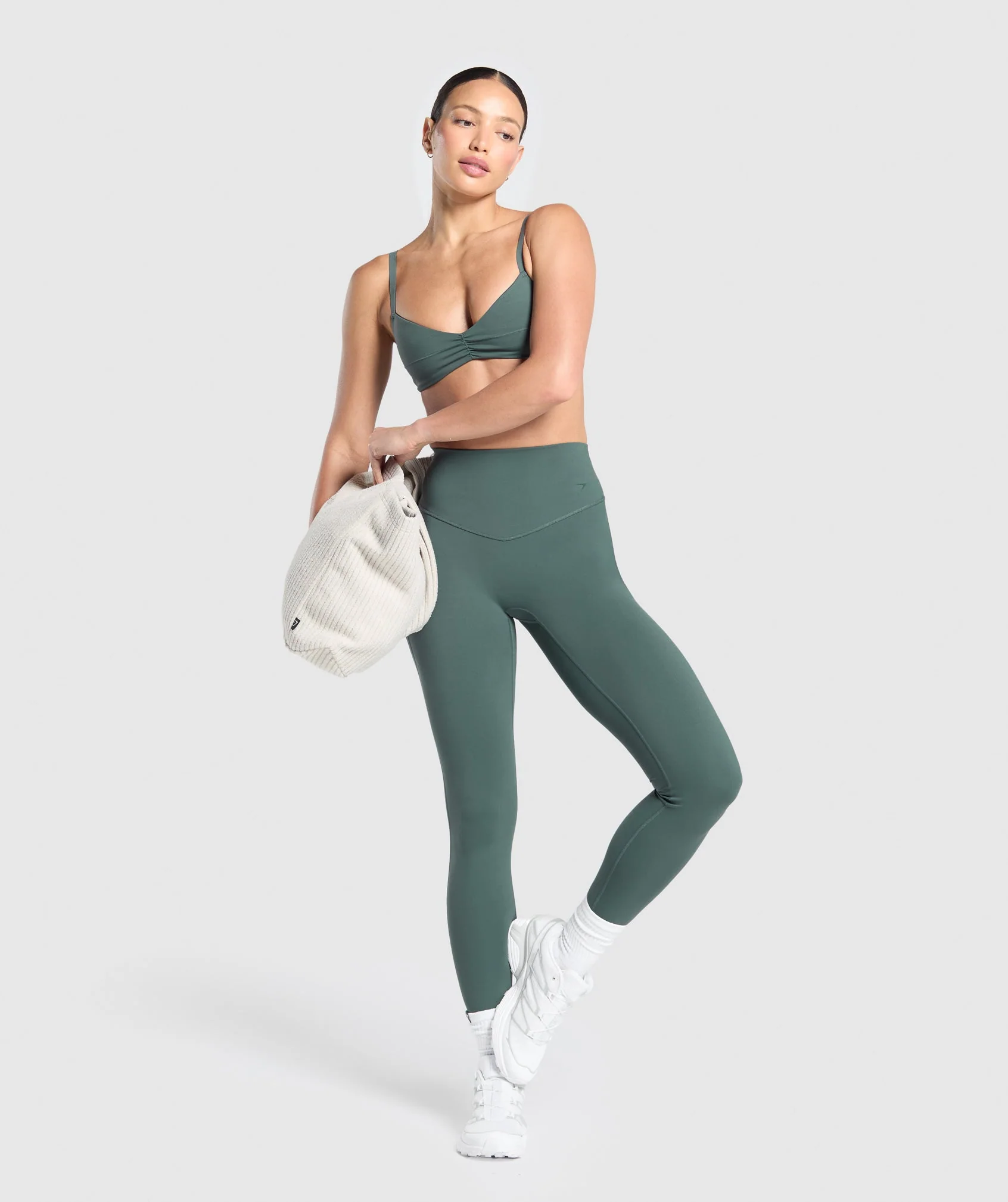 Gymshark Elevate Ruched Sports Bra - Slate Teal - Image 3