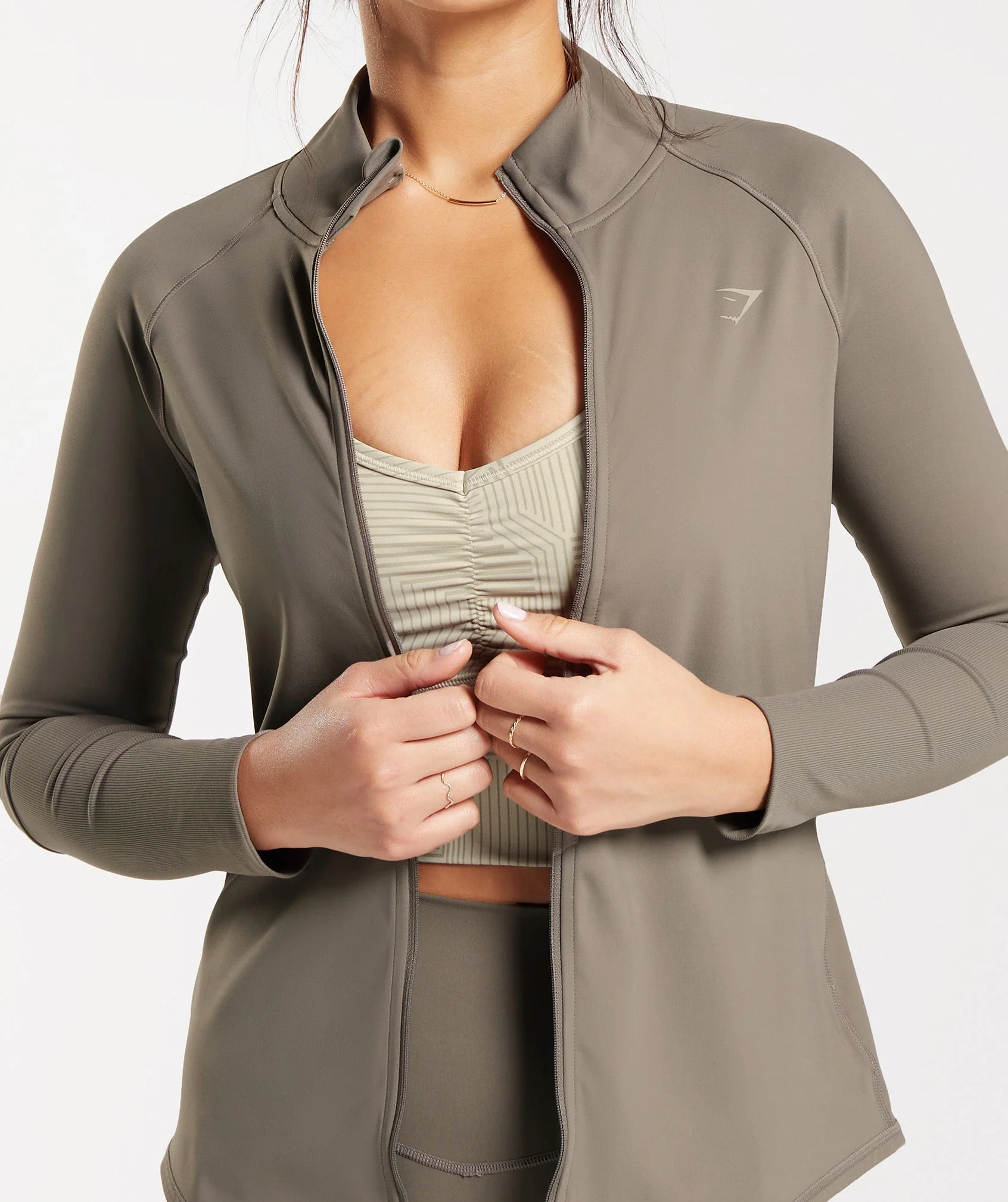 Gymshark Elevate Zip Up - Brushed Brown - Image 5