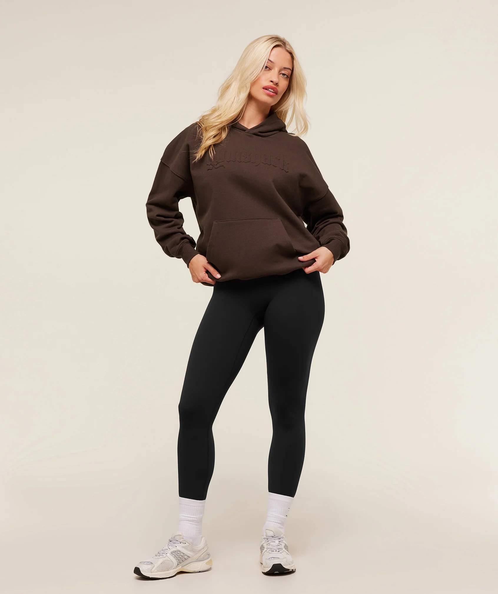Gymshark Embossed Graphic Oversized Hoodie - Archive Brown - Image 4