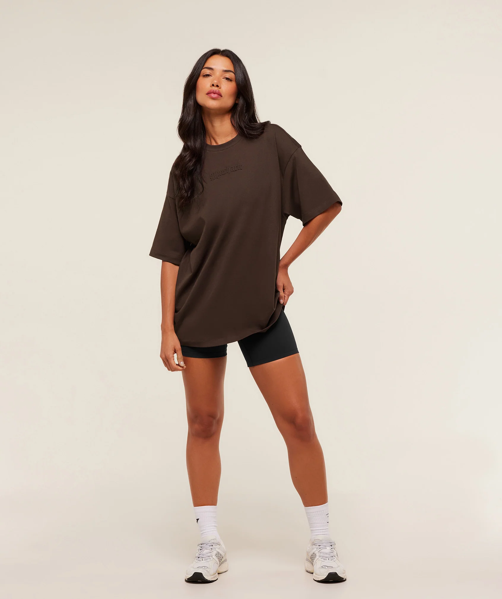 Gymshark Embossed Graphic Oversized T-Shirt - Archive Brown - Image 6