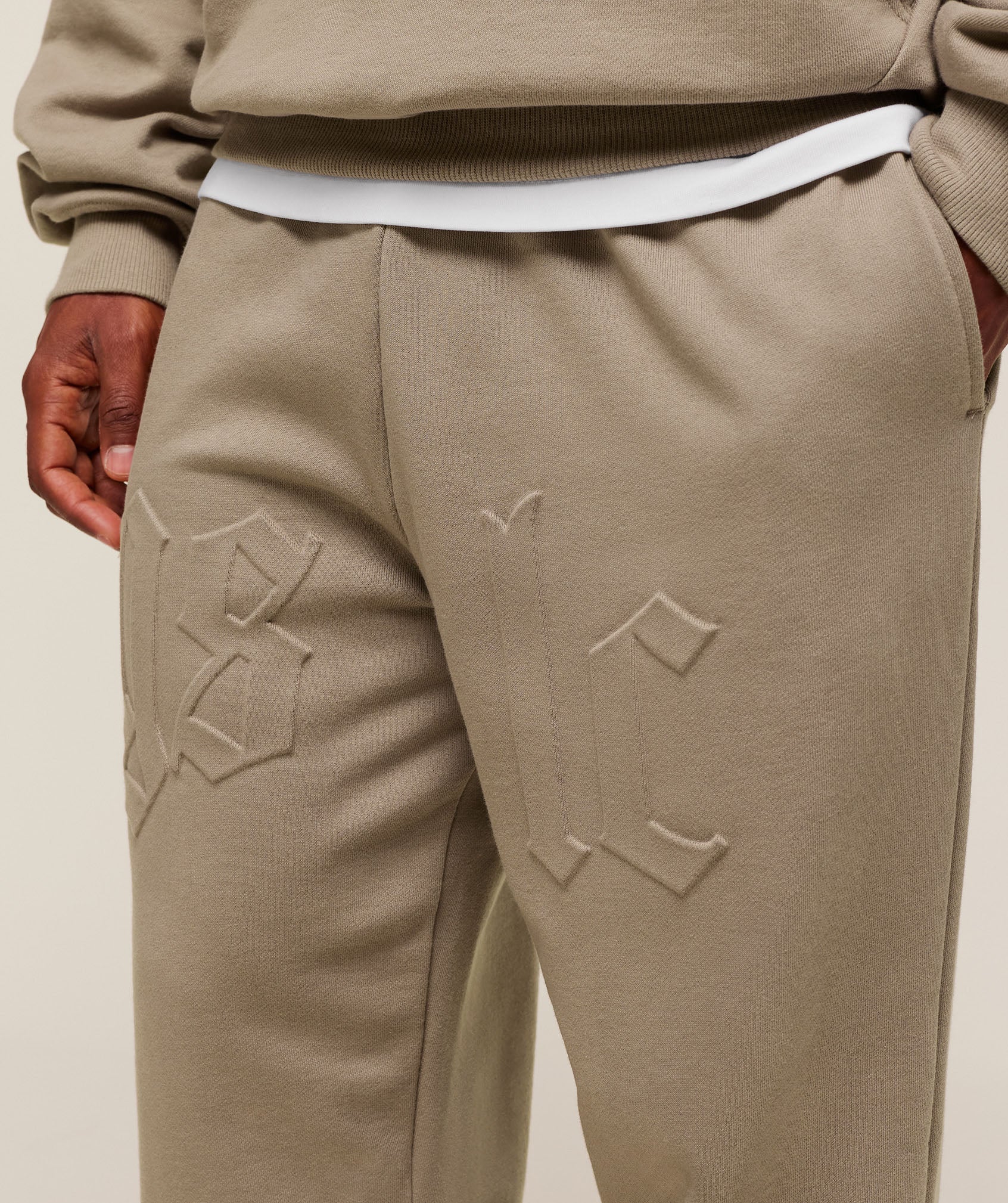 Gymshark Embossed Straight Leg Joggers - Lifestyle Brown - Image 3