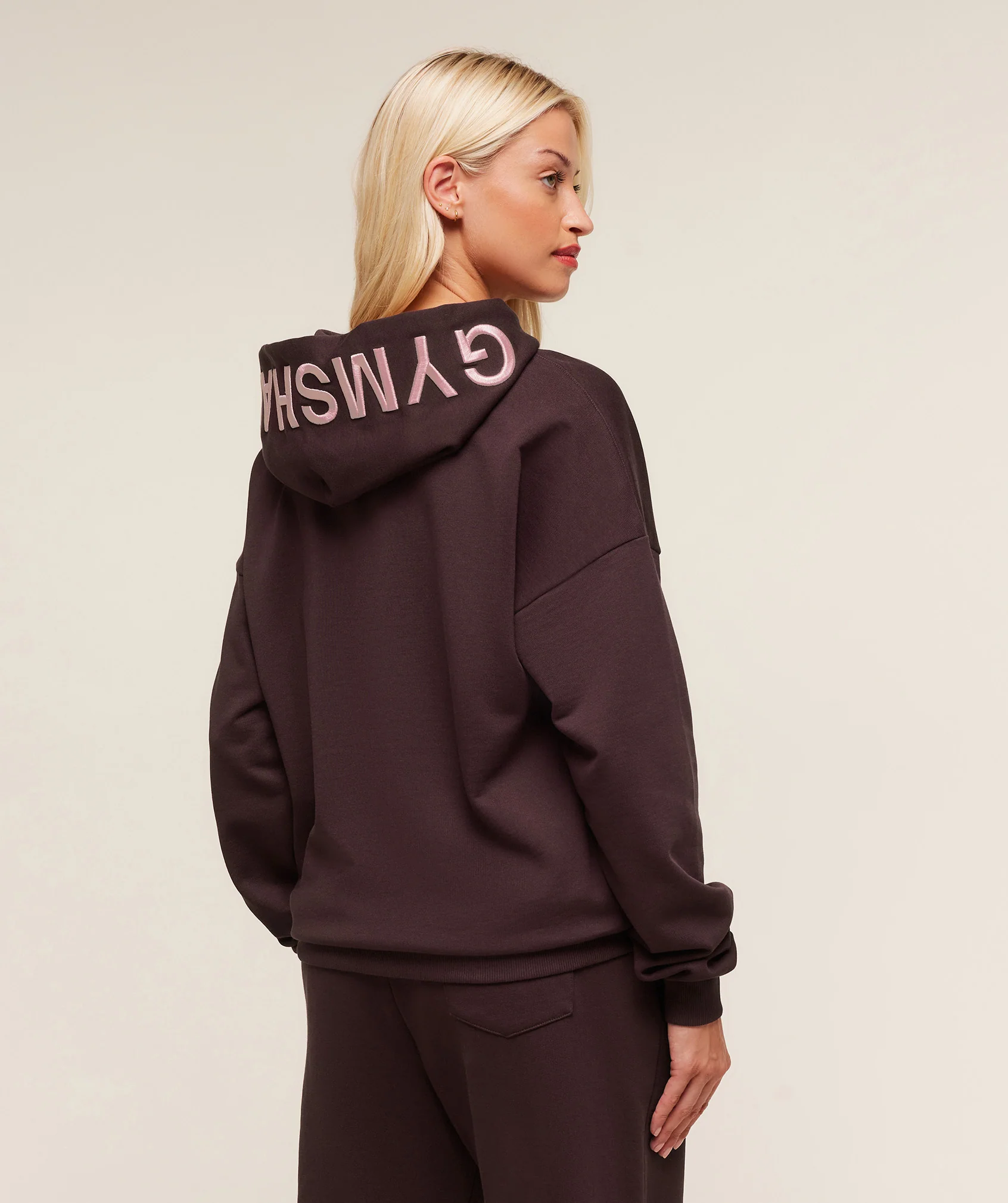 Gymshark Embroidered Zip Up Hoodie - Cherry Purple - Image 2