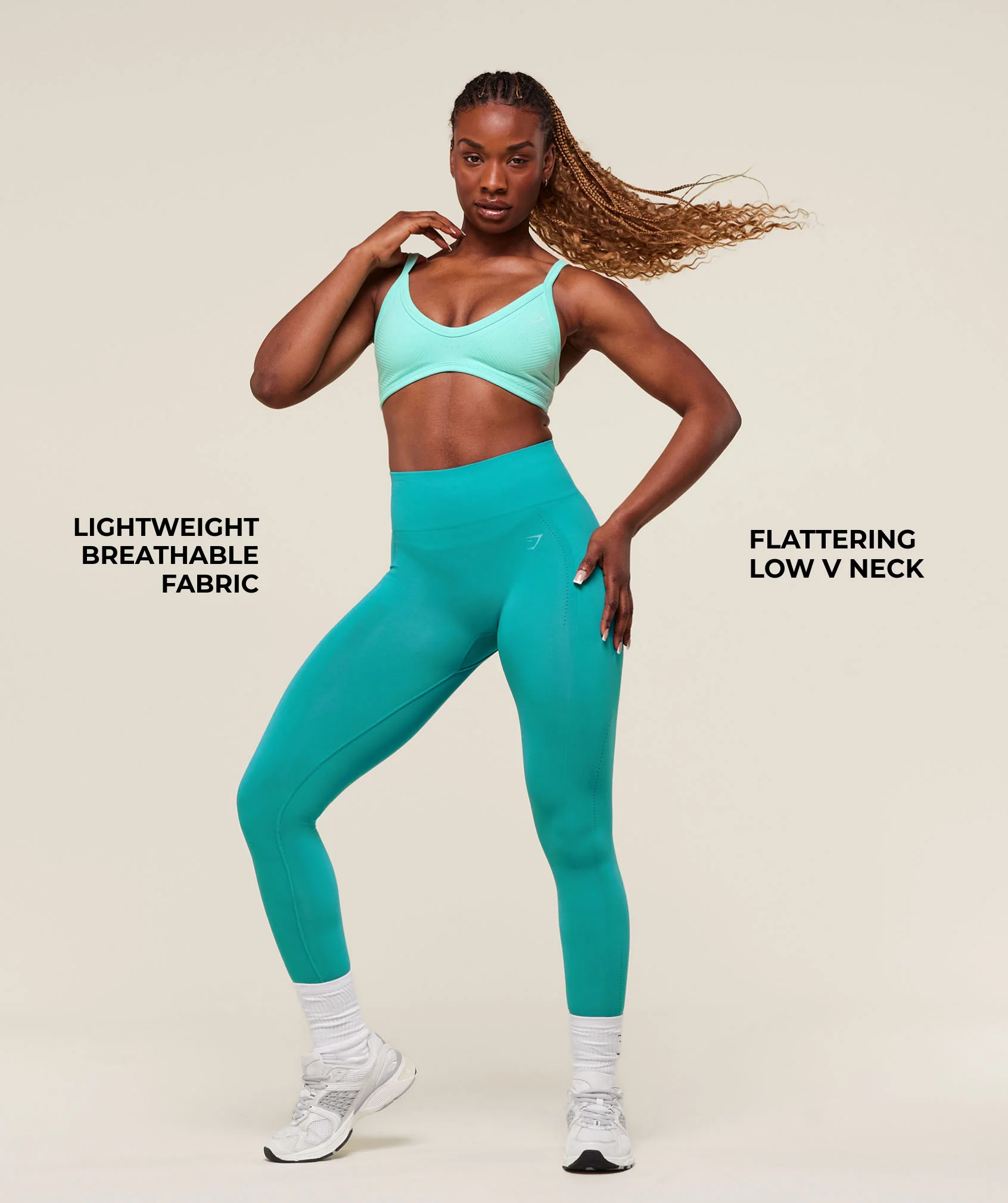 Gymshark Energise Seamless Sports Bra - Pop Turquoise - Image 3
