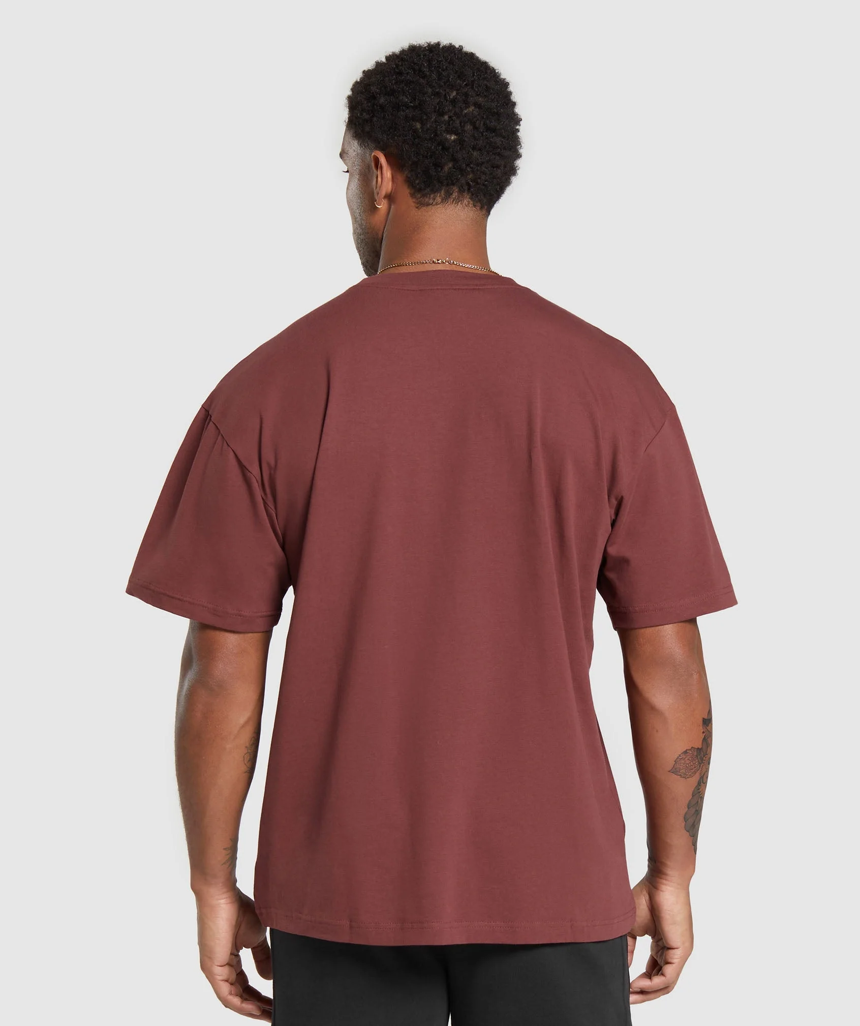 Gymshark Essential Oversized T-Shirt - Burgundy Brown - Image 2