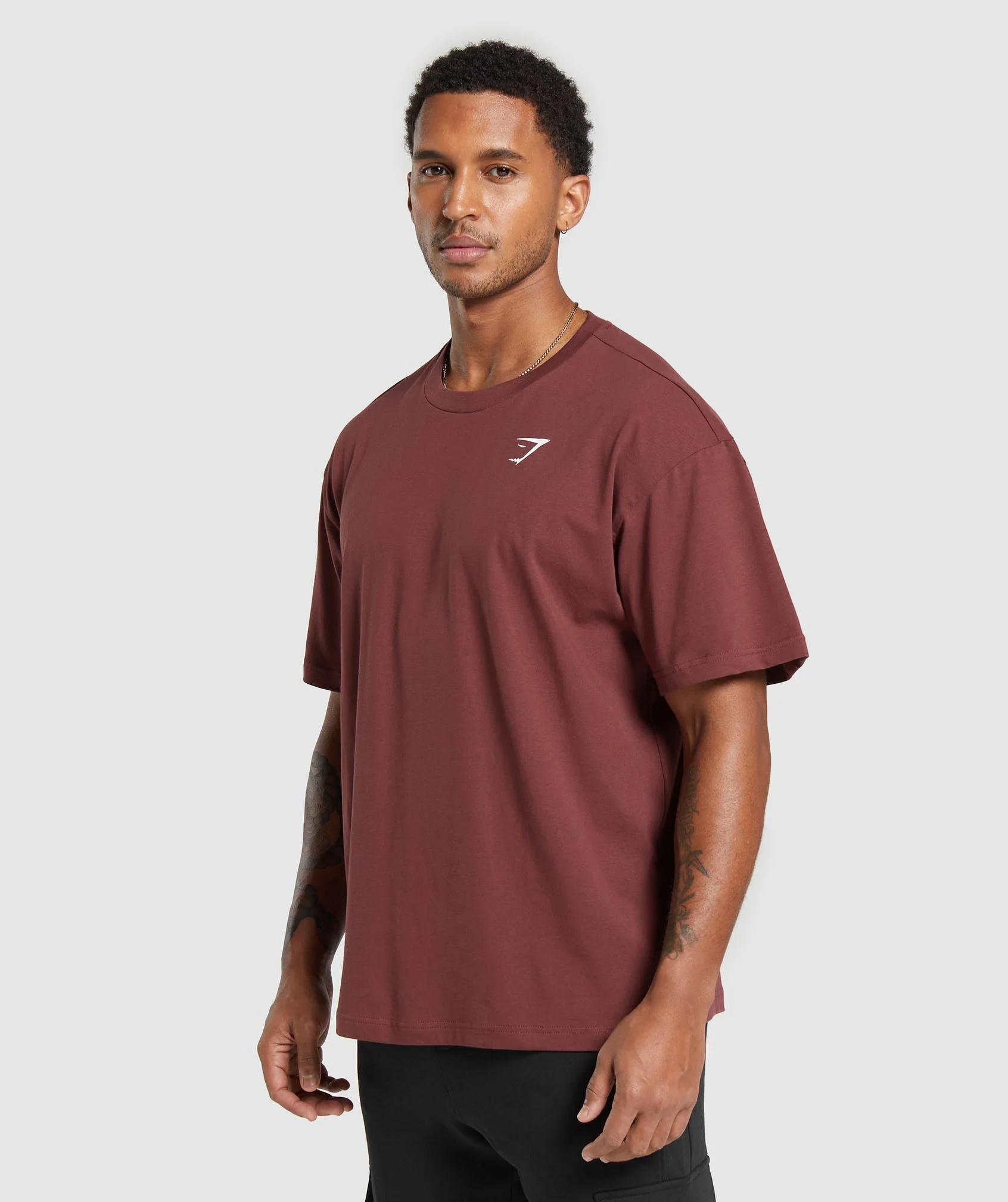 Gymshark Essential Oversized T-Shirt - Burgundy Brown - Image 3