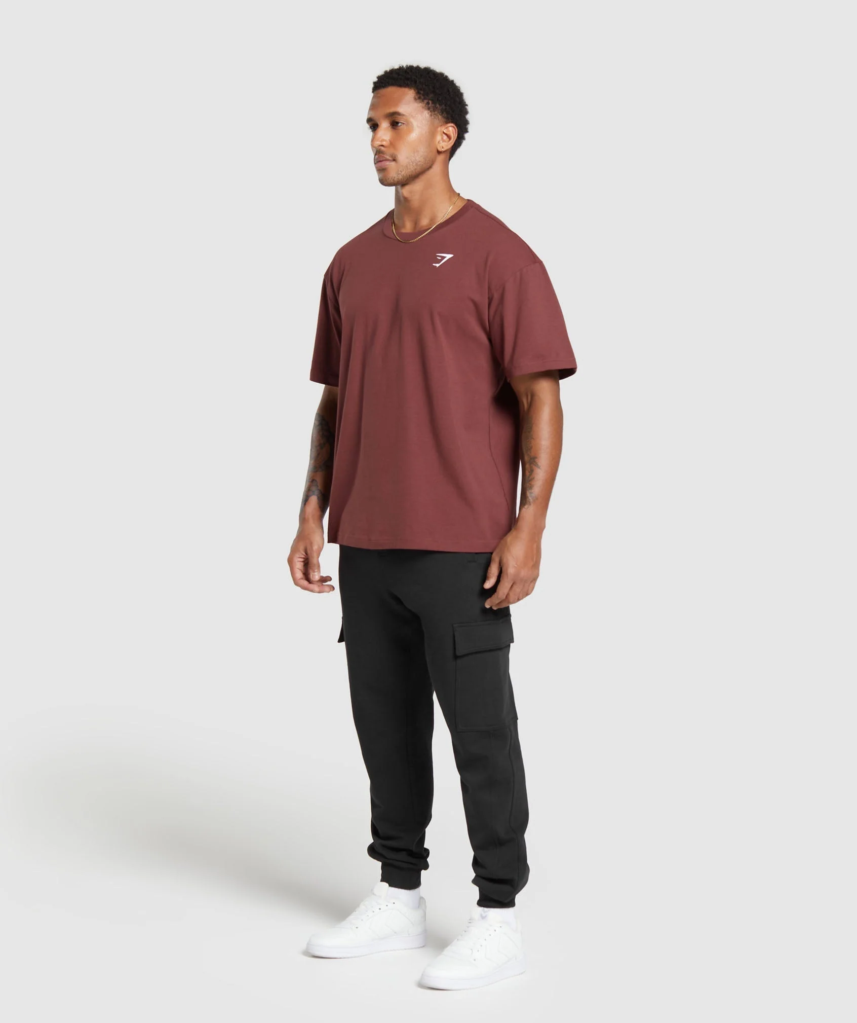 Gymshark Essential Oversized T-Shirt - Burgundy Brown - Image 4