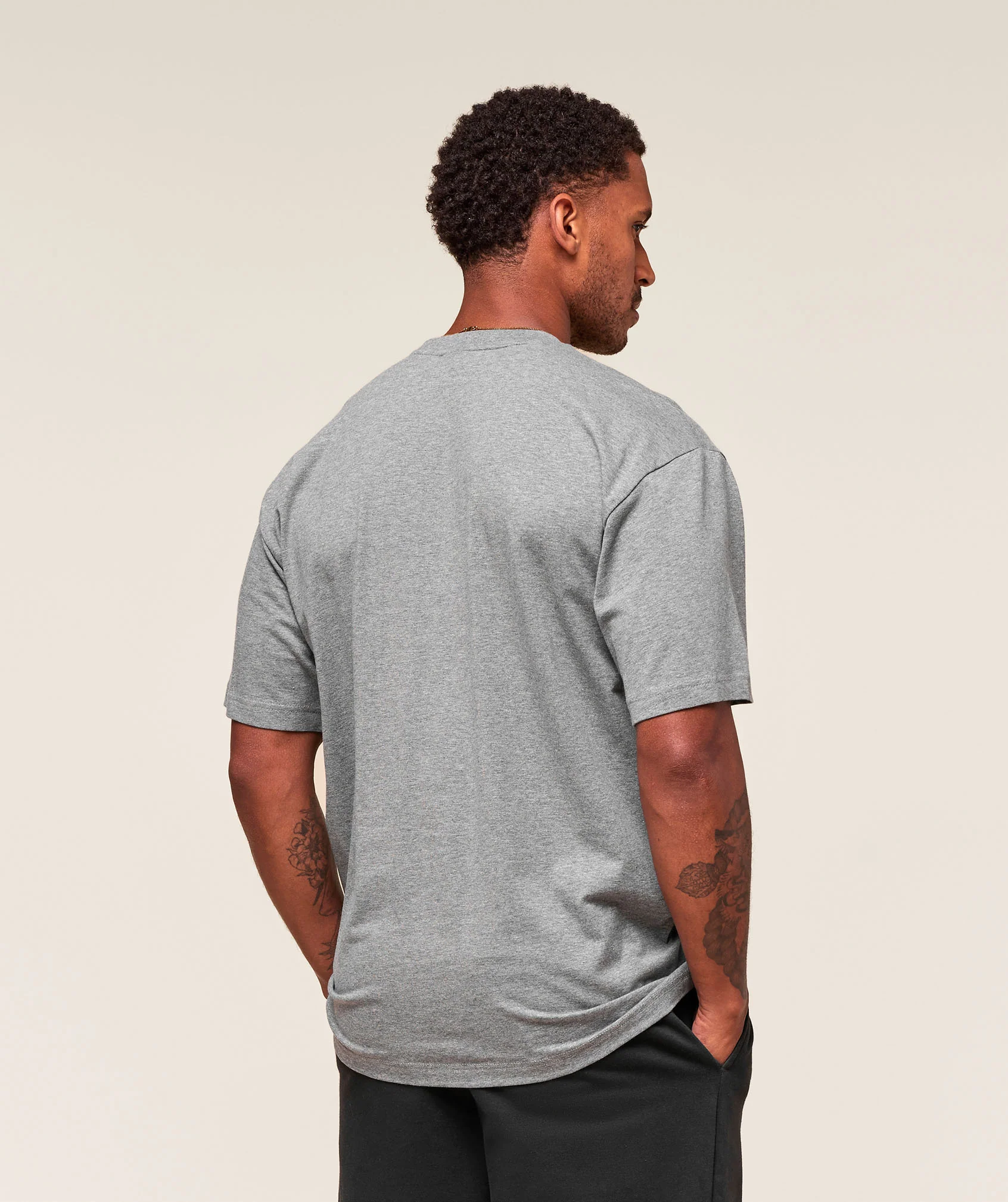 Gymshark Essential Oversized T-Shirt - Charcoal Grey Marl - Image 3
