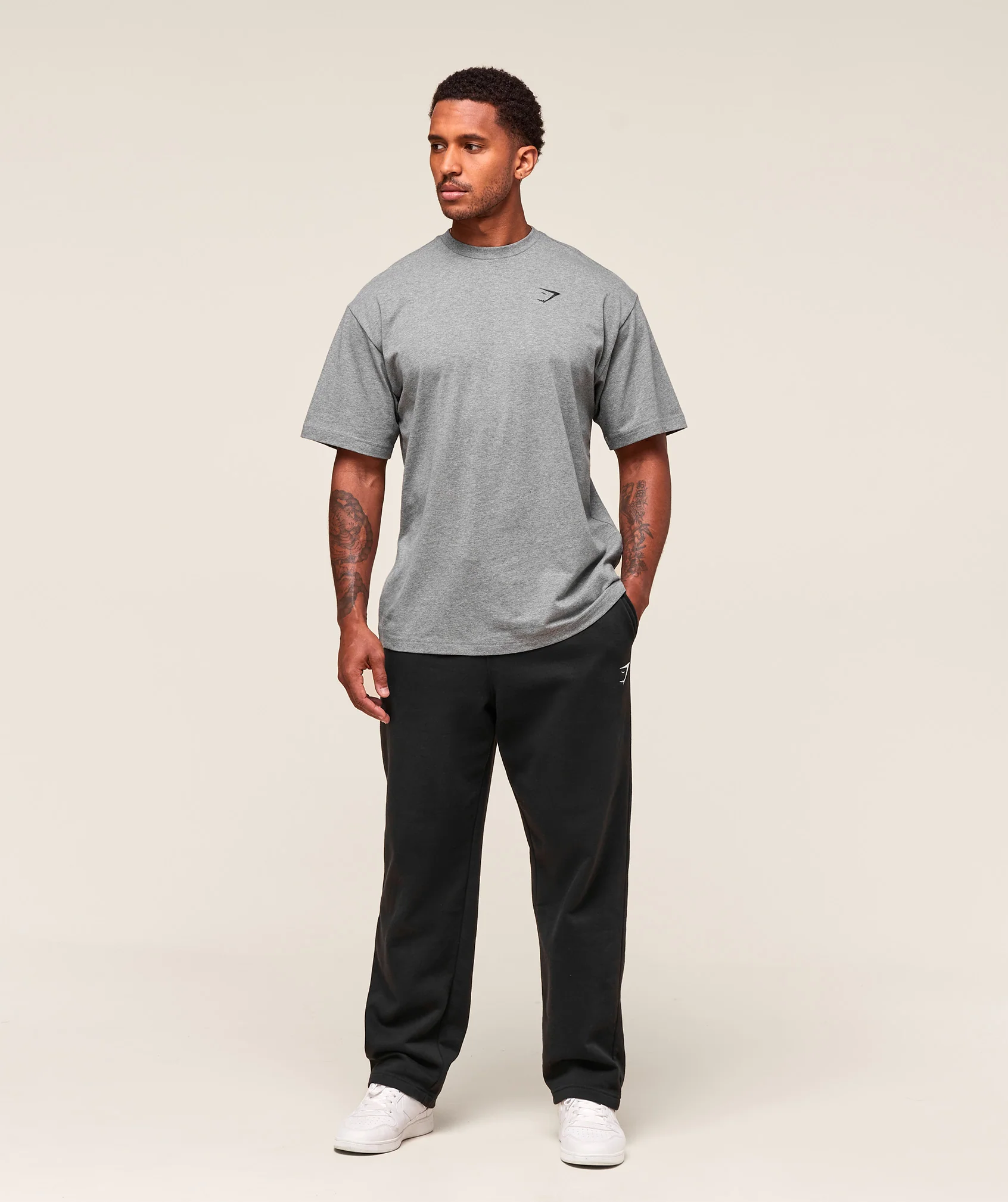 Gymshark Essential Oversized T-Shirt - Charcoal Grey Marl - Image 4