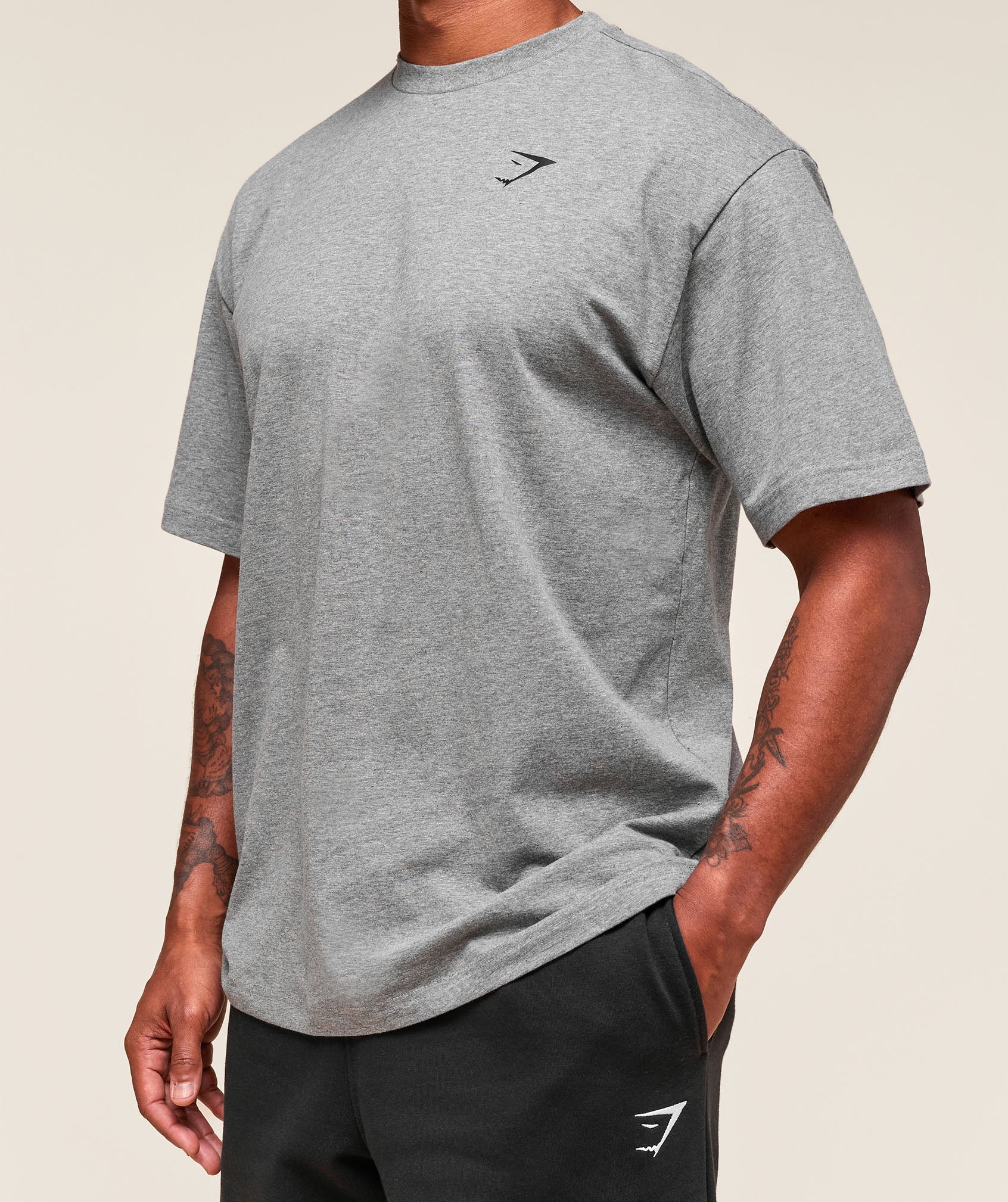 Gymshark Essential Oversized T-Shirt - Charcoal Grey Marl - Image 5