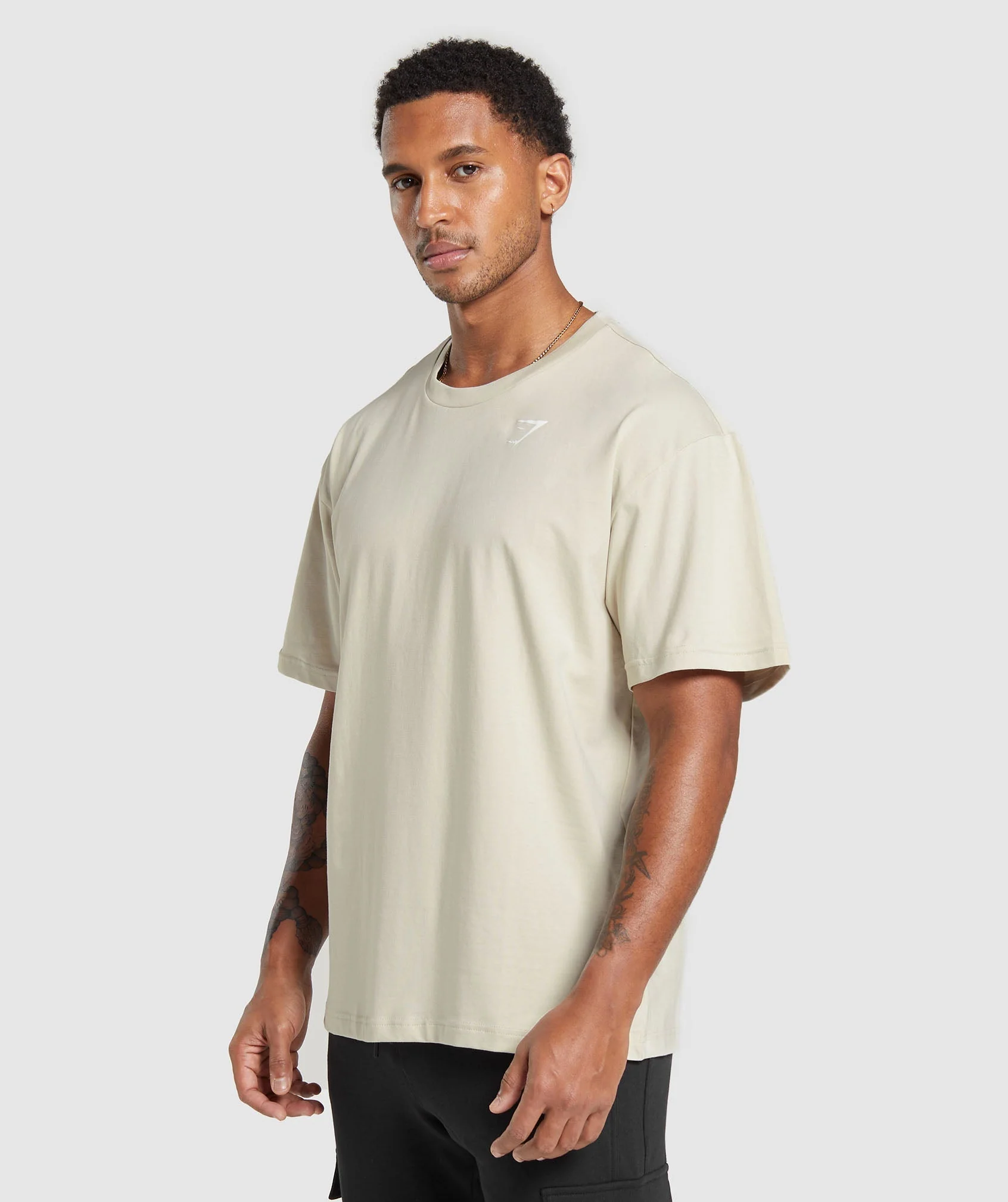 Gymshark Essential Oversized T-Shirt - Pebble Grey - Image 3