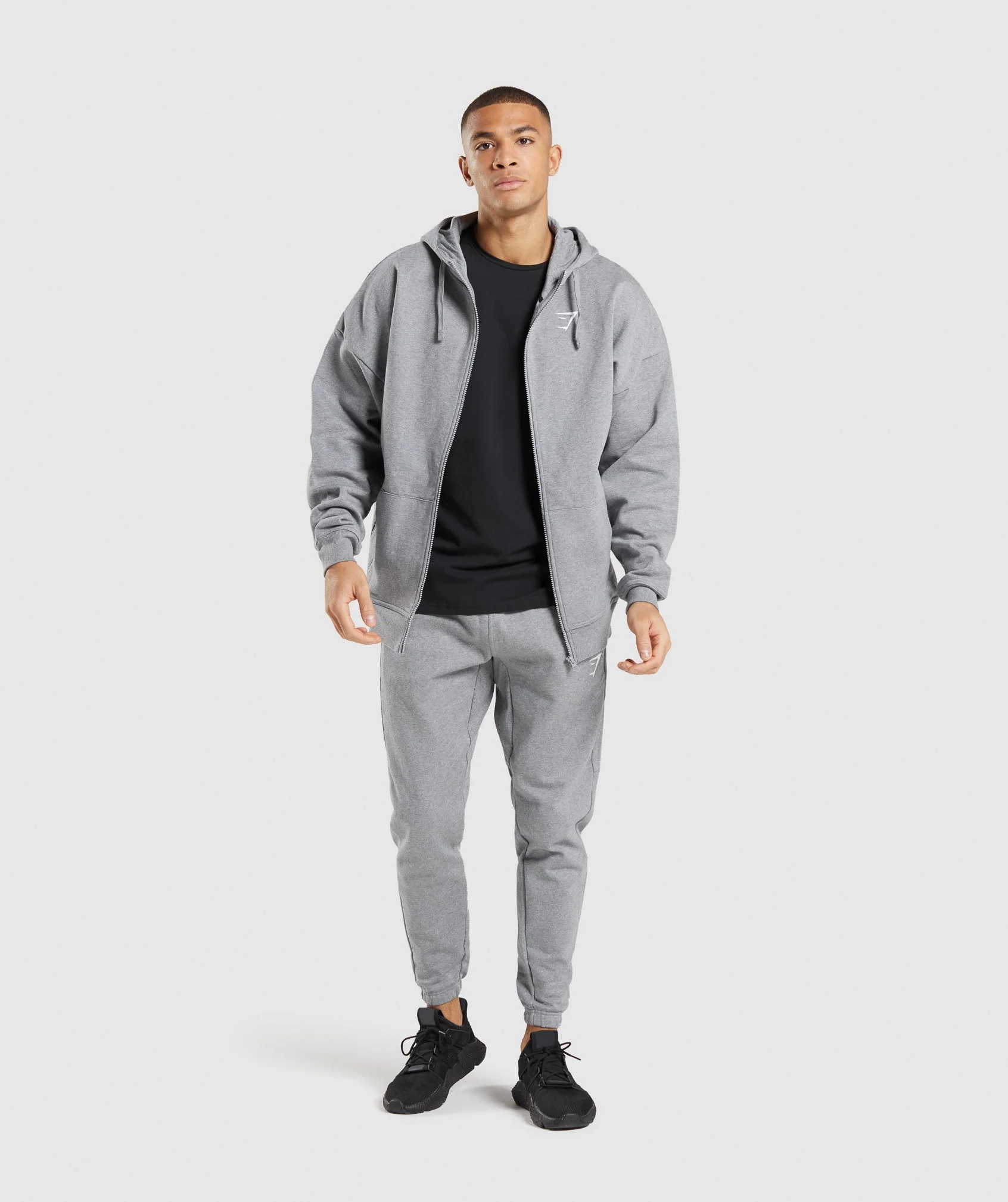 Gymshark Essential Zip Up Hoodie - Charcoal Marl - Image 4