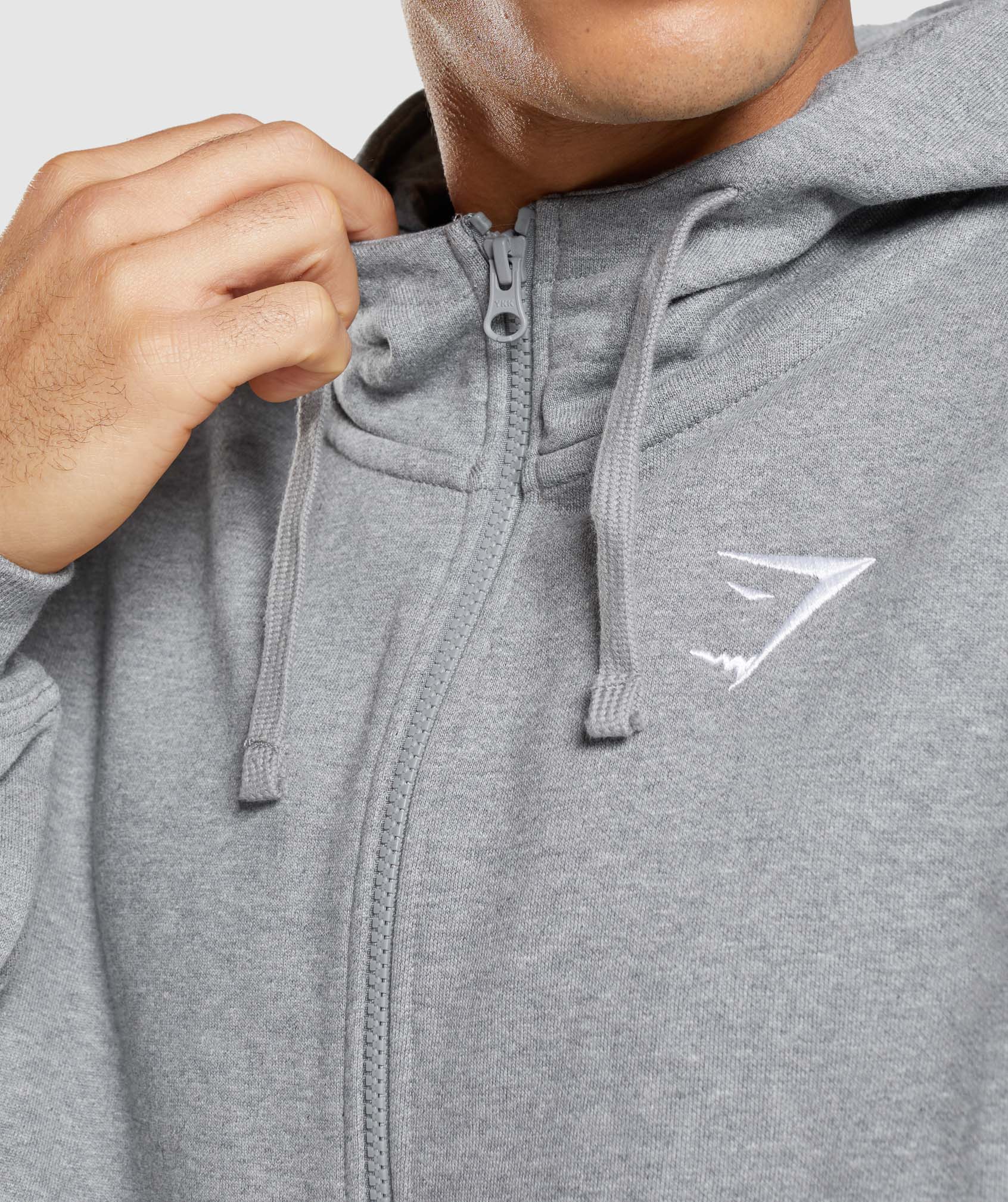 Gymshark Essential Zip Up Hoodie - Charcoal Marl - Image 5