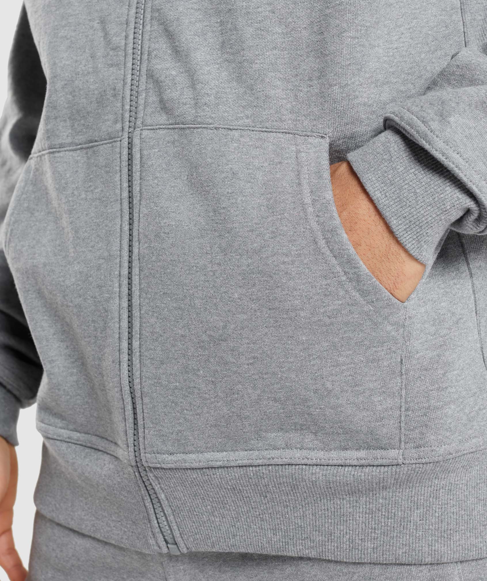 Gymshark Essential Zip Up Hoodie - Charcoal Marl - Image 6