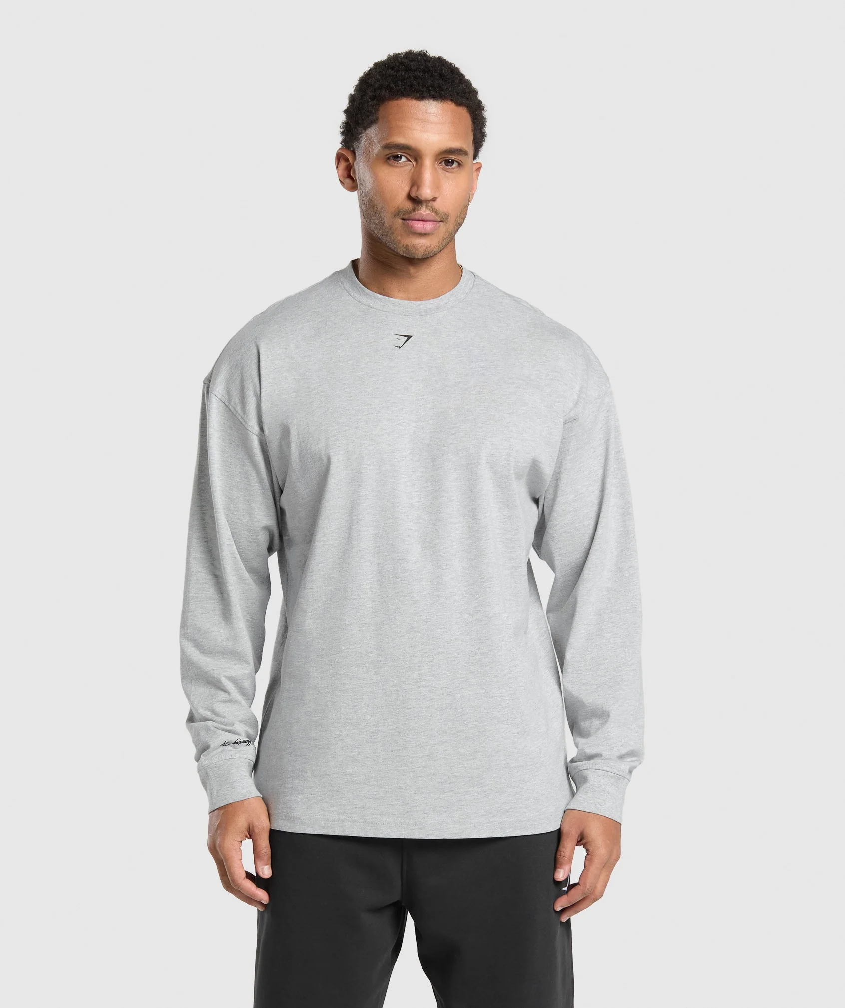 Gymshark EST 2012 Long Sleeve T-Shirt - Light Grey Core Marl - Image 2