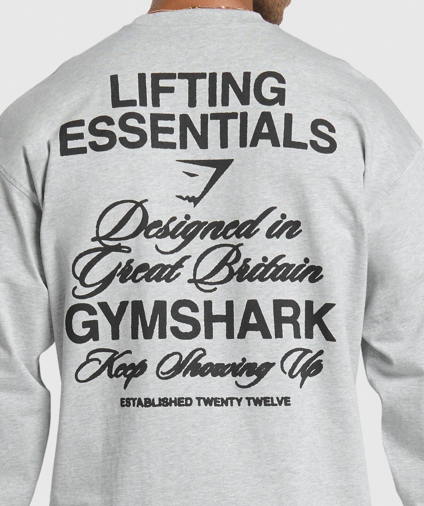 Gymshark EST 2012 Long Sleeve T-Shirt - Light Grey Core Marl - Image 5