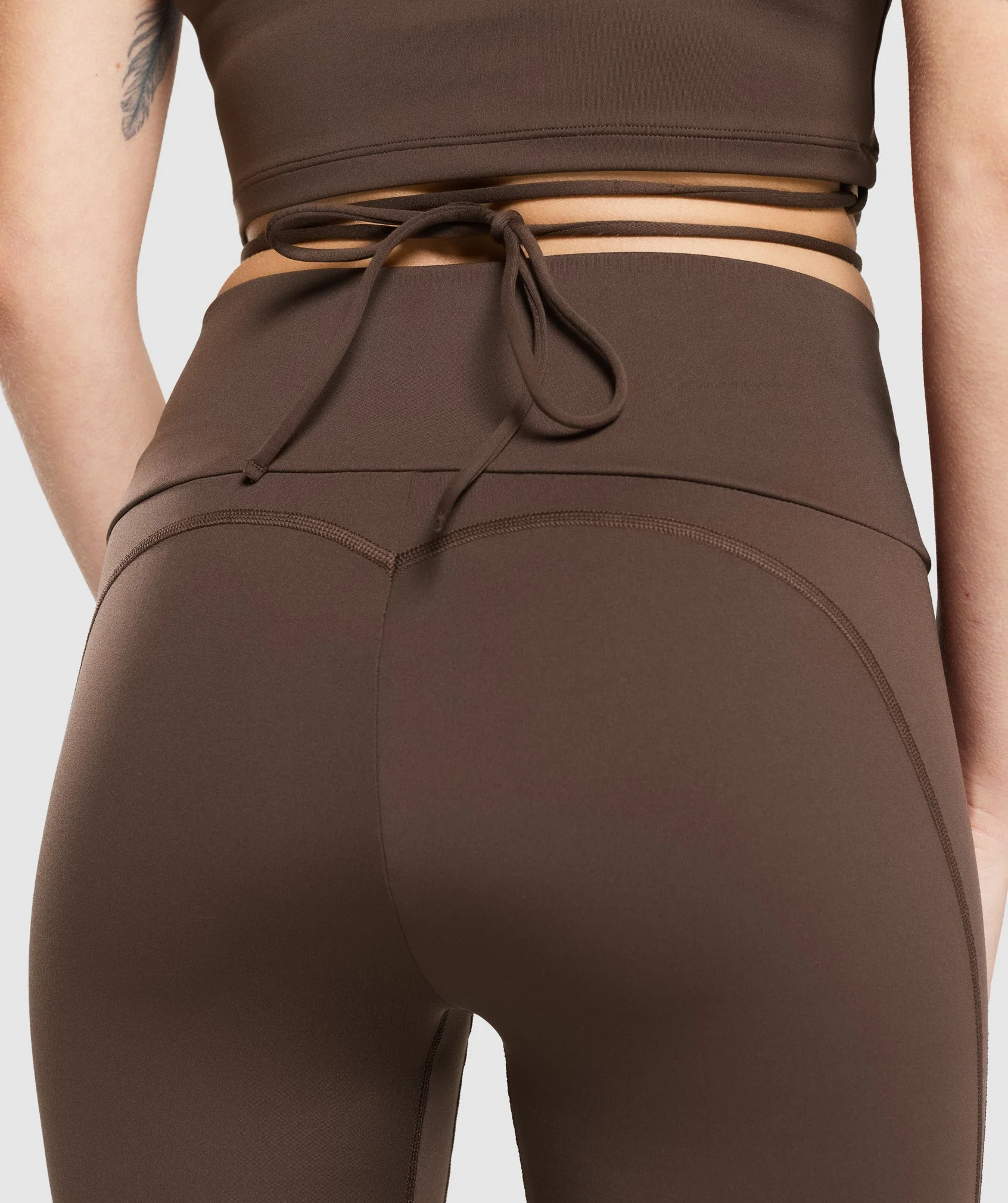 Gymshark Everyday Mock Neck Ribbon T-Shirt - Archive Brown - Image 5
