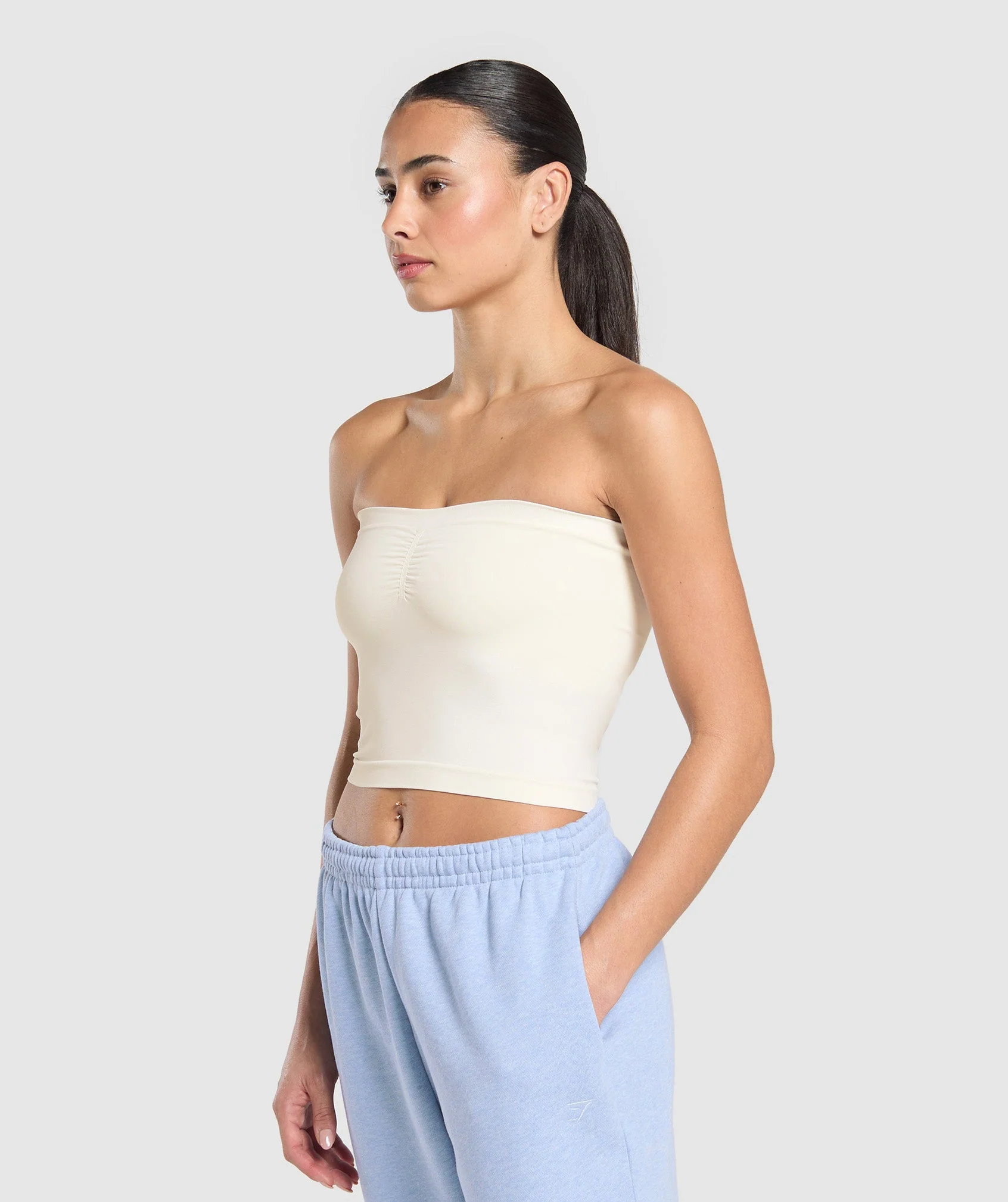 Gymshark Everyday Seamless Midi Tube Top - Soft White - Image 3