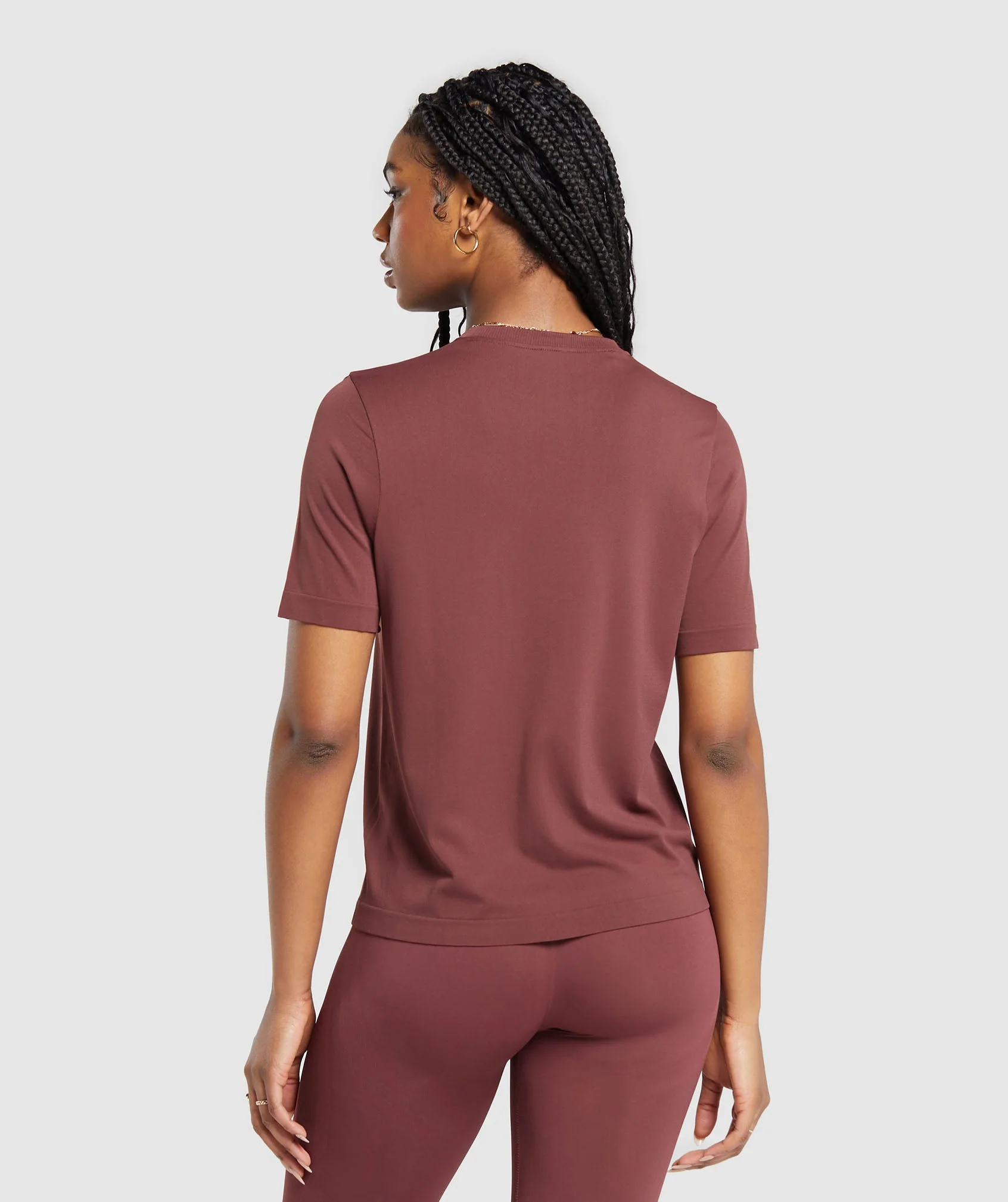 Gymshark Everyday Seamless T-Shirt - Burgundy Brown - Image 2
