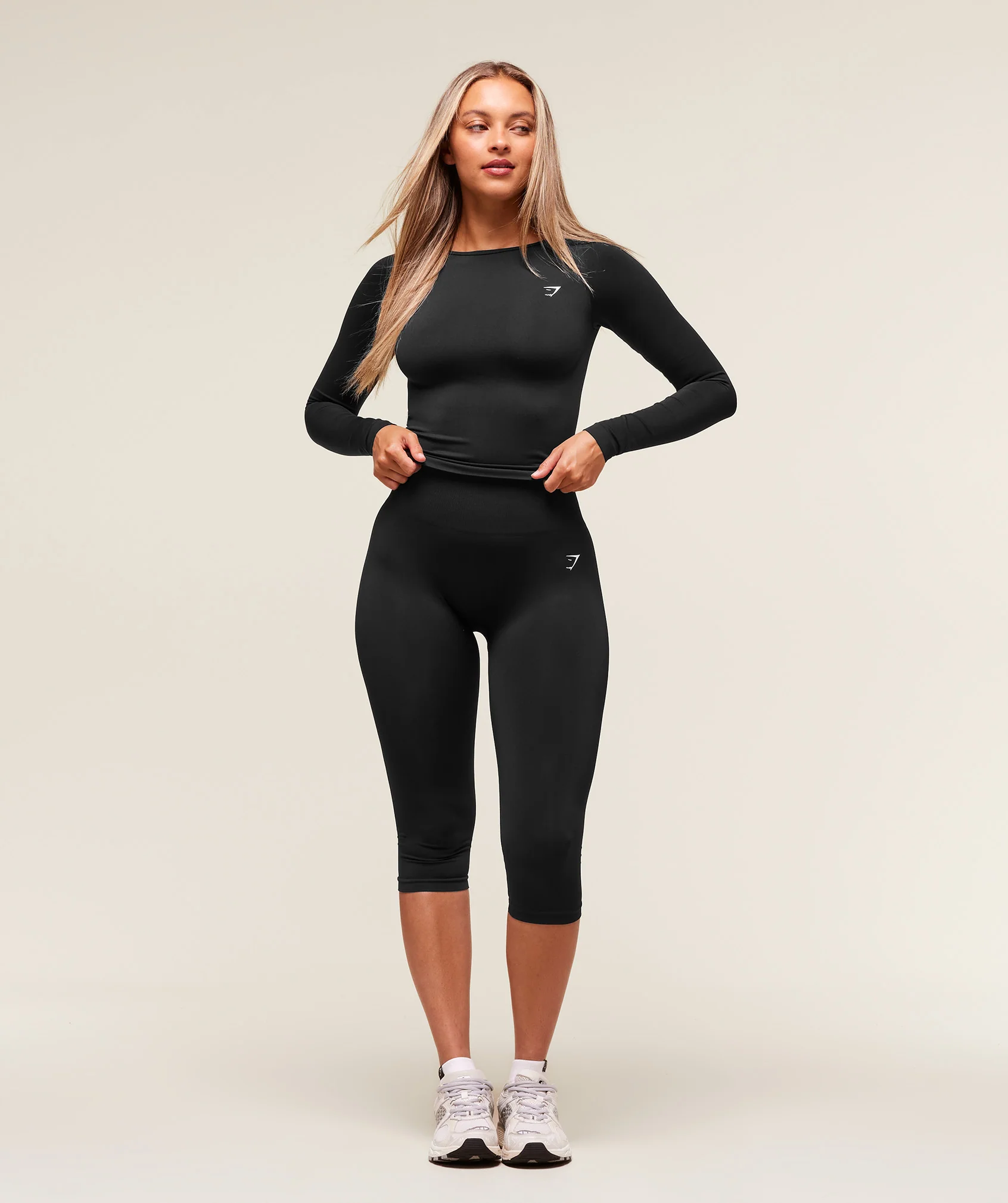 Gymshark Everyday Seamless Wide Neck Long Sleeve Top - Black - Image 5