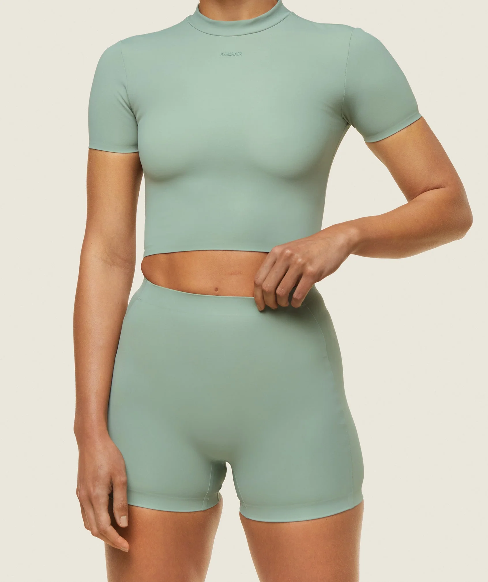Gymshark everywear Cropped Active Tee - Dollar Green - Image 4