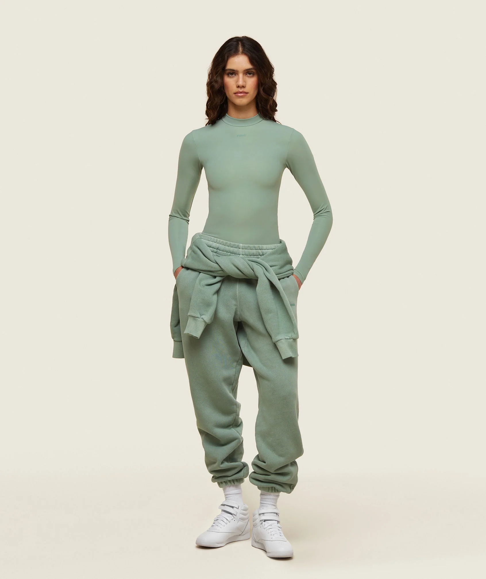 Gymshark everywear Long Sleeve Active Bodysuit - Dollar Green - Image 2
