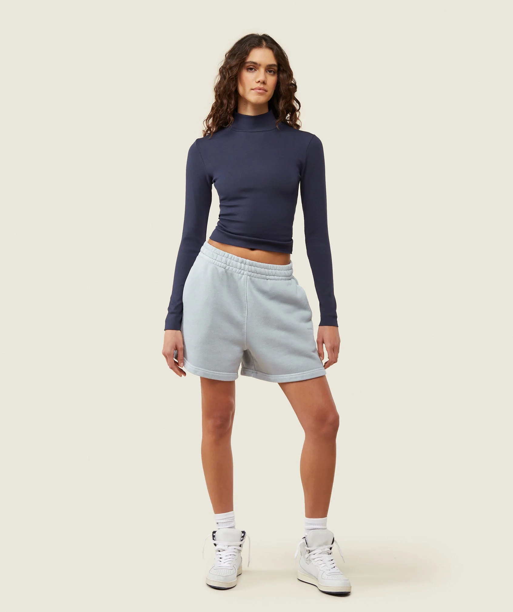Gymshark everywear Long Sleeve Ribbed Turtle Neck - Heavy Blue - Image 2