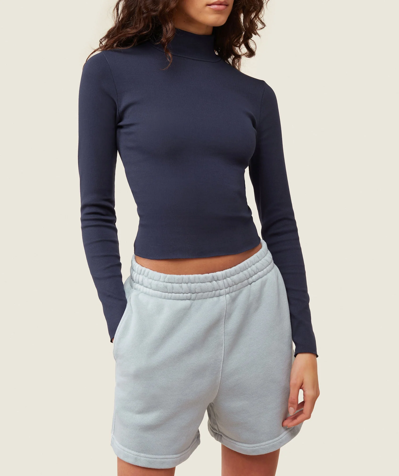 Gymshark everywear Long Sleeve Ribbed Turtle Neck - Heavy Blue - Image 4
