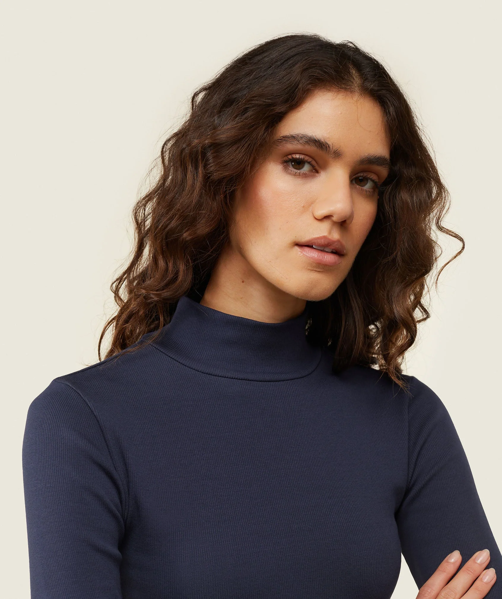 Gymshark everywear Long Sleeve Ribbed Turtle Neck - Heavy Blue - Image 6