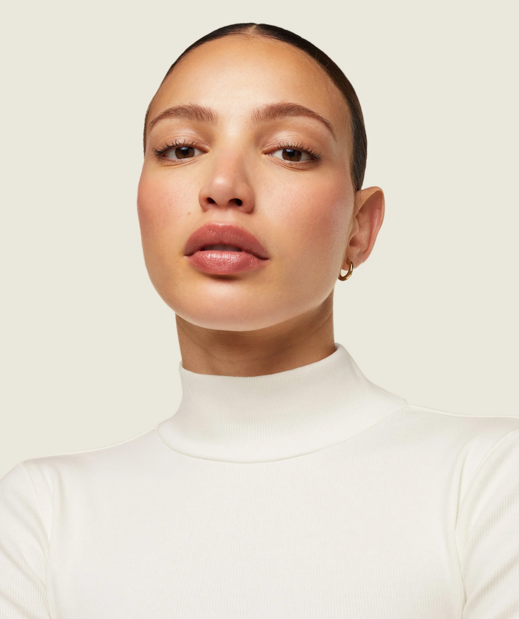 Gymshark everywear Long Sleeve Ribbed Turtle Neck - Soft White - Image 6