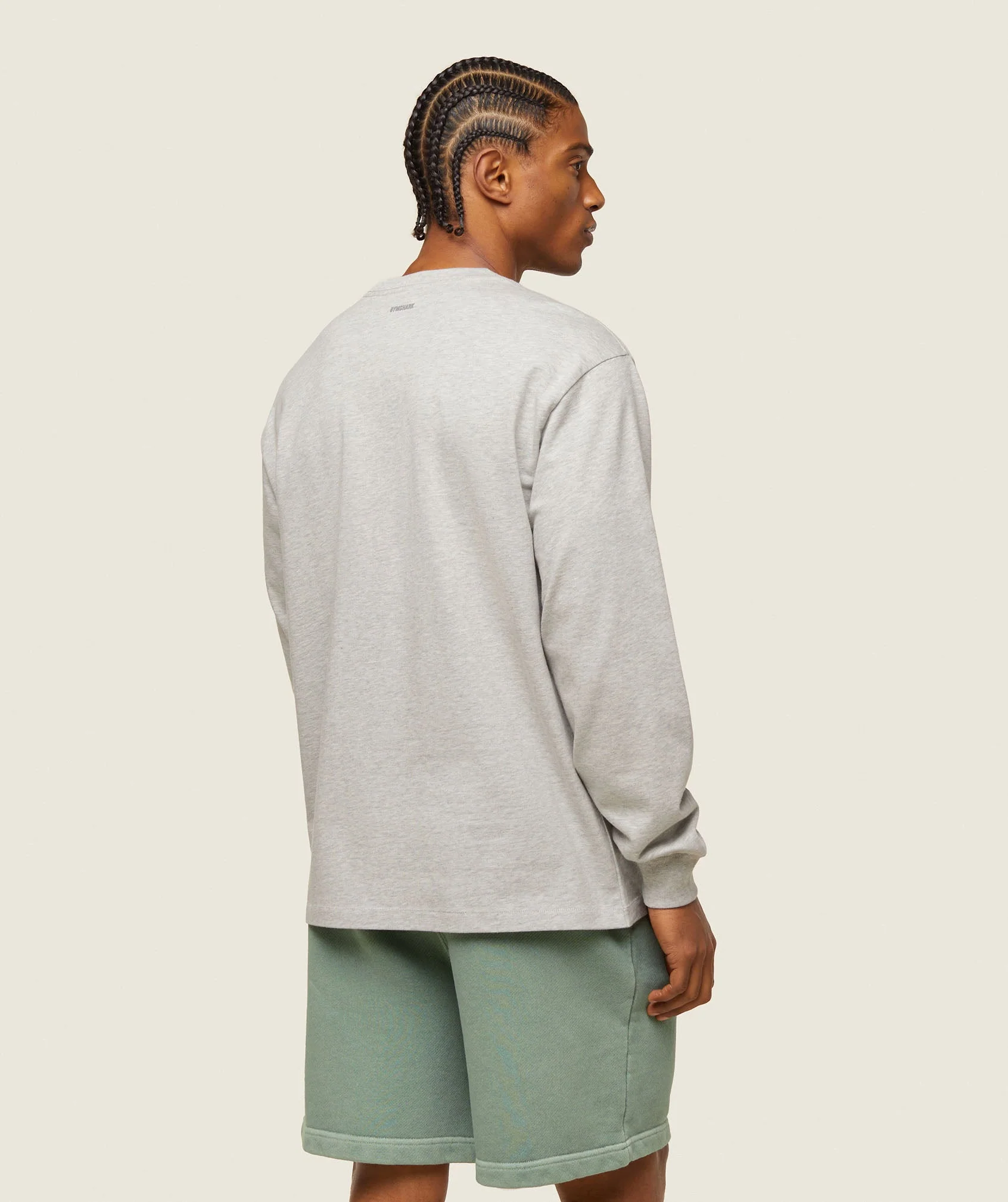 Gymshark everywear Relaxed Long Sleeve Tee - Light Grey Core Marl - Image 3