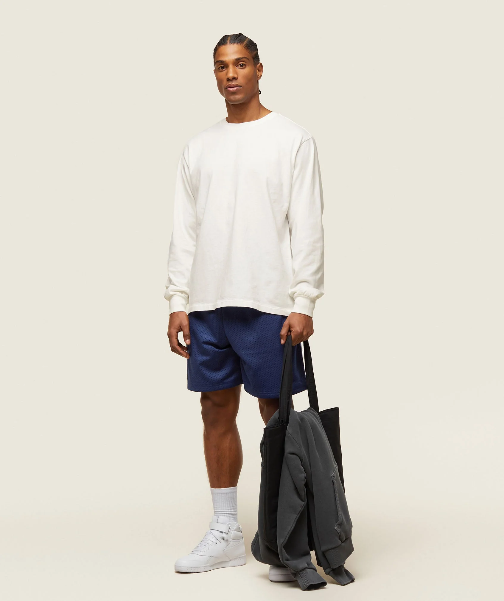 Gymshark everywear Relaxed Long Sleeve Tee - Soft White - Image 2
