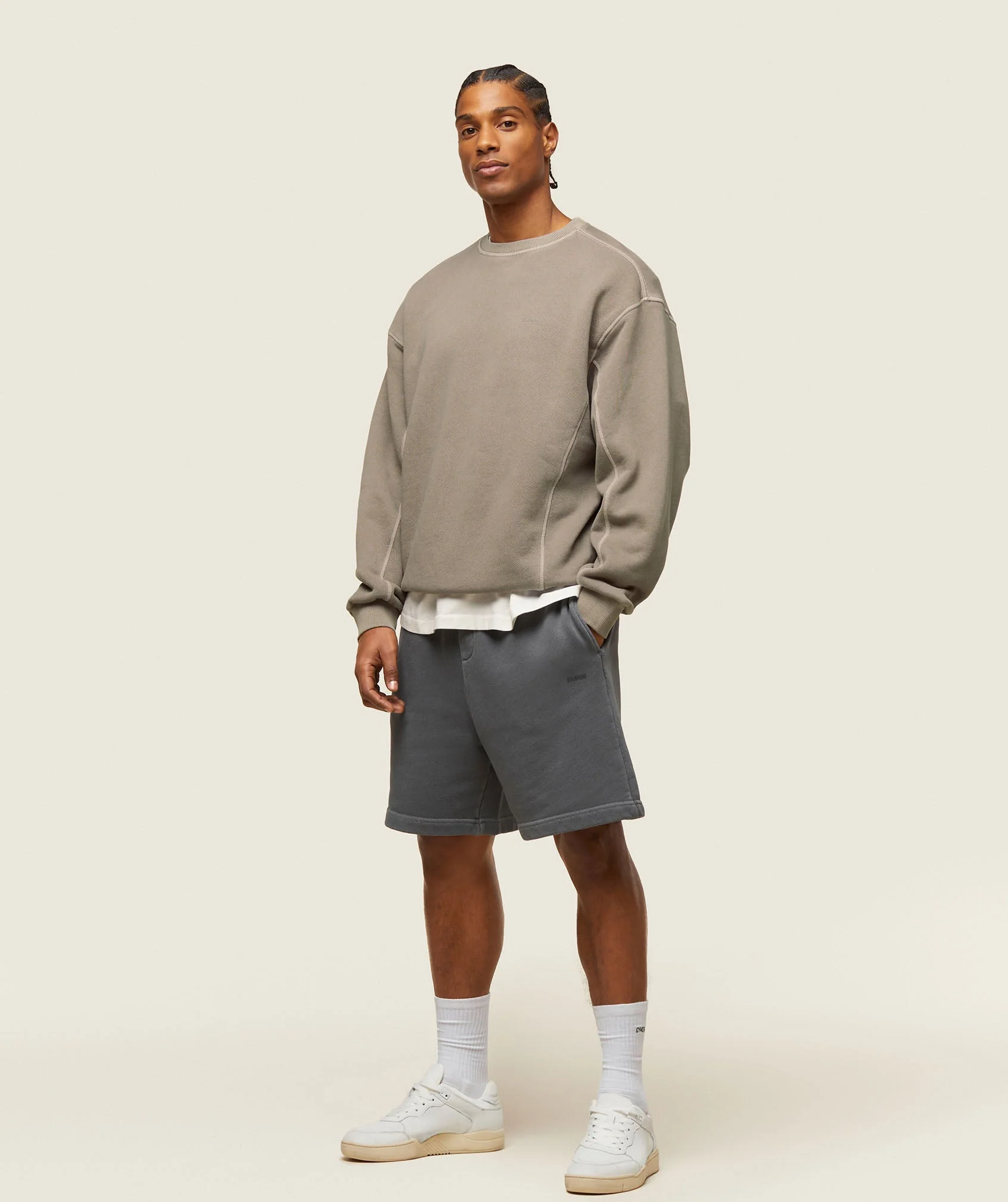 Gymshark everywear Relaxed Stitch Sweatshirt - Linen Brown - Image 2