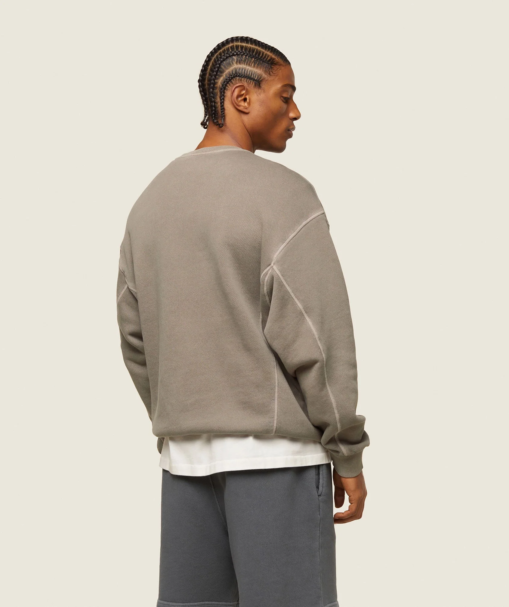 Gymshark everywear Relaxed Stitch Sweatshirt - Linen Brown - Image 3