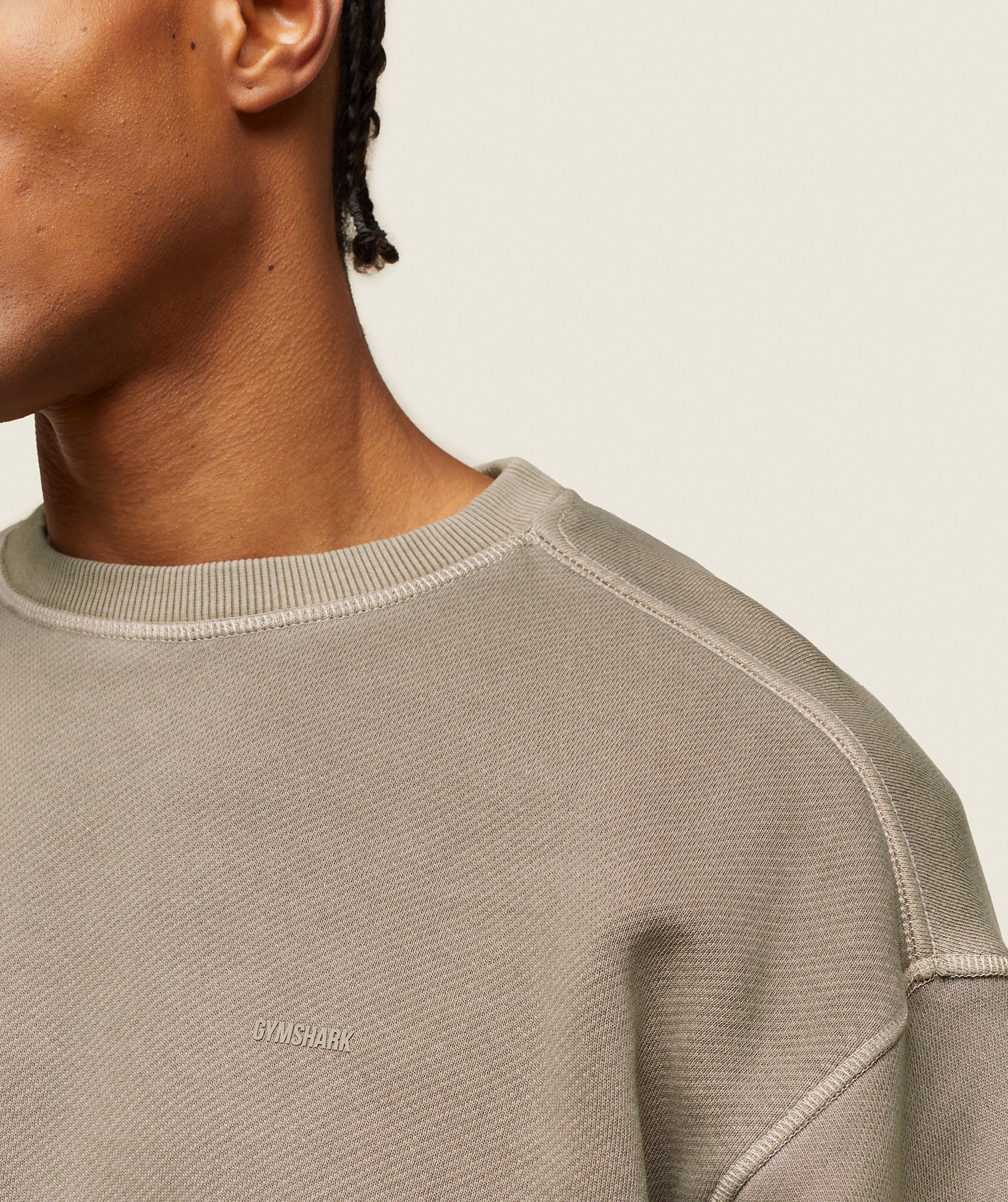 Gymshark everywear Relaxed Stitch Sweatshirt - Linen Brown - Image 5